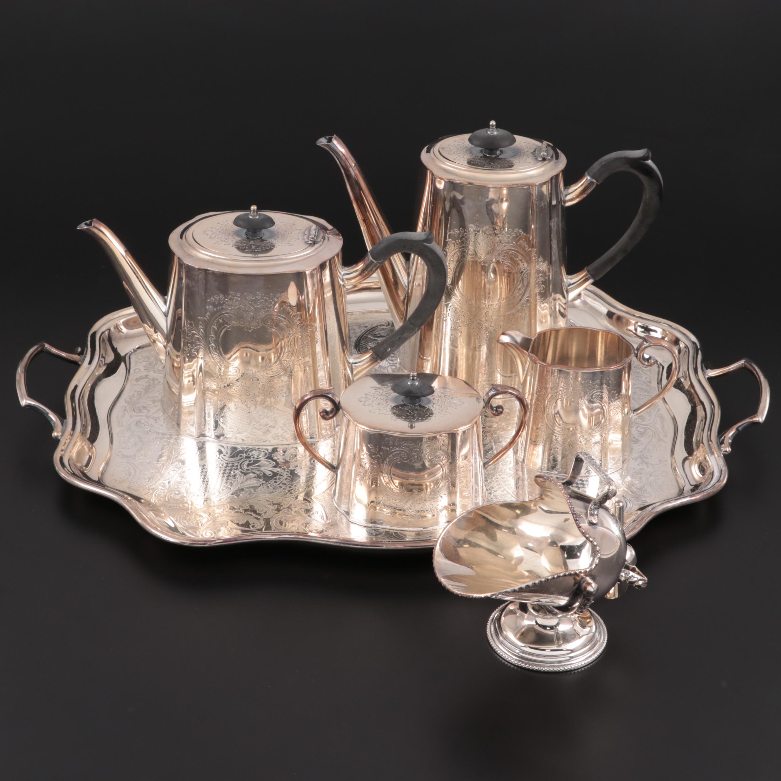 Crafton Sheffield Silver Plate Coffee Set, 1940s
