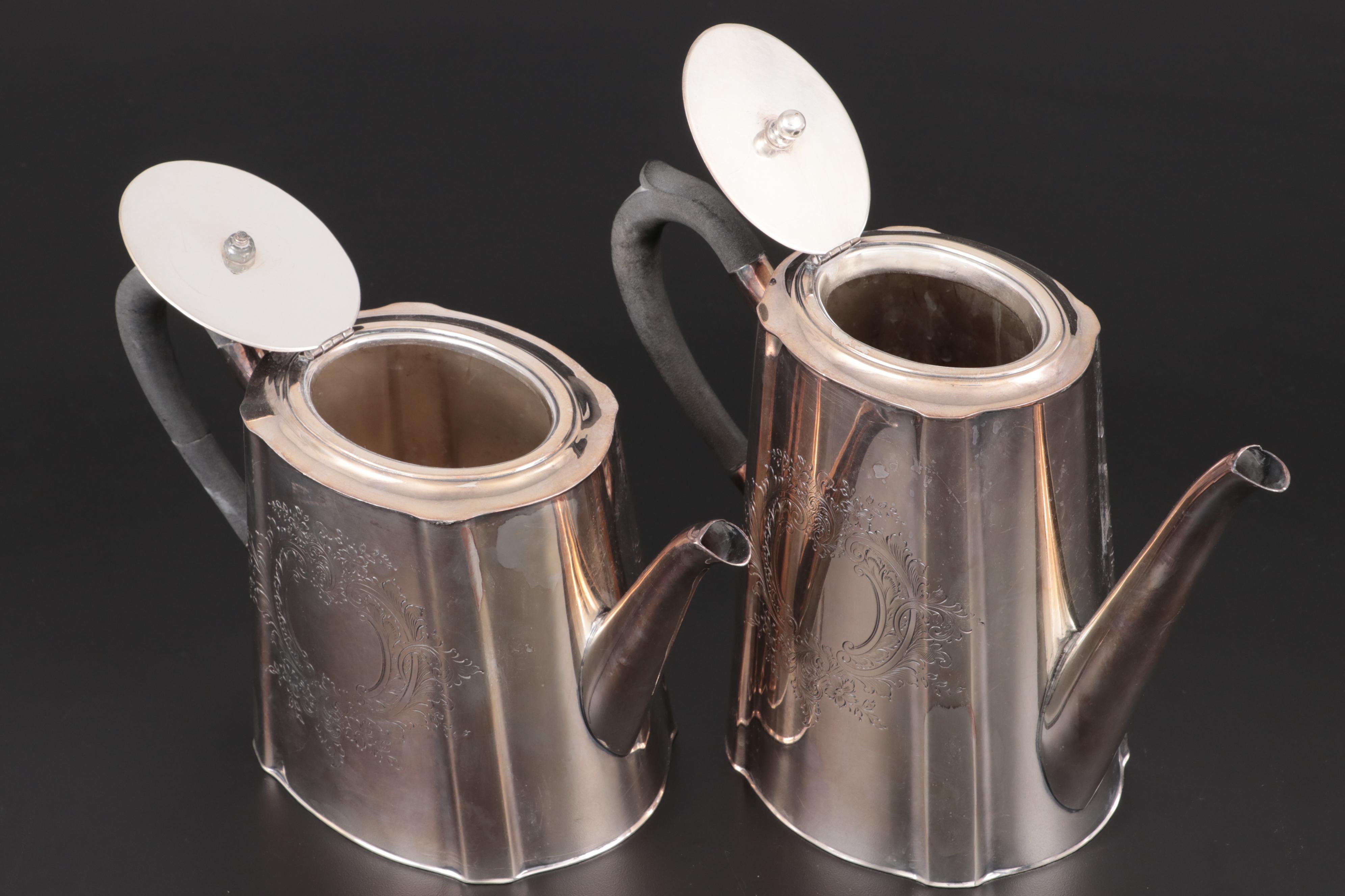 Crafton Sheffield Silver Plate Coffee Set, 1940s