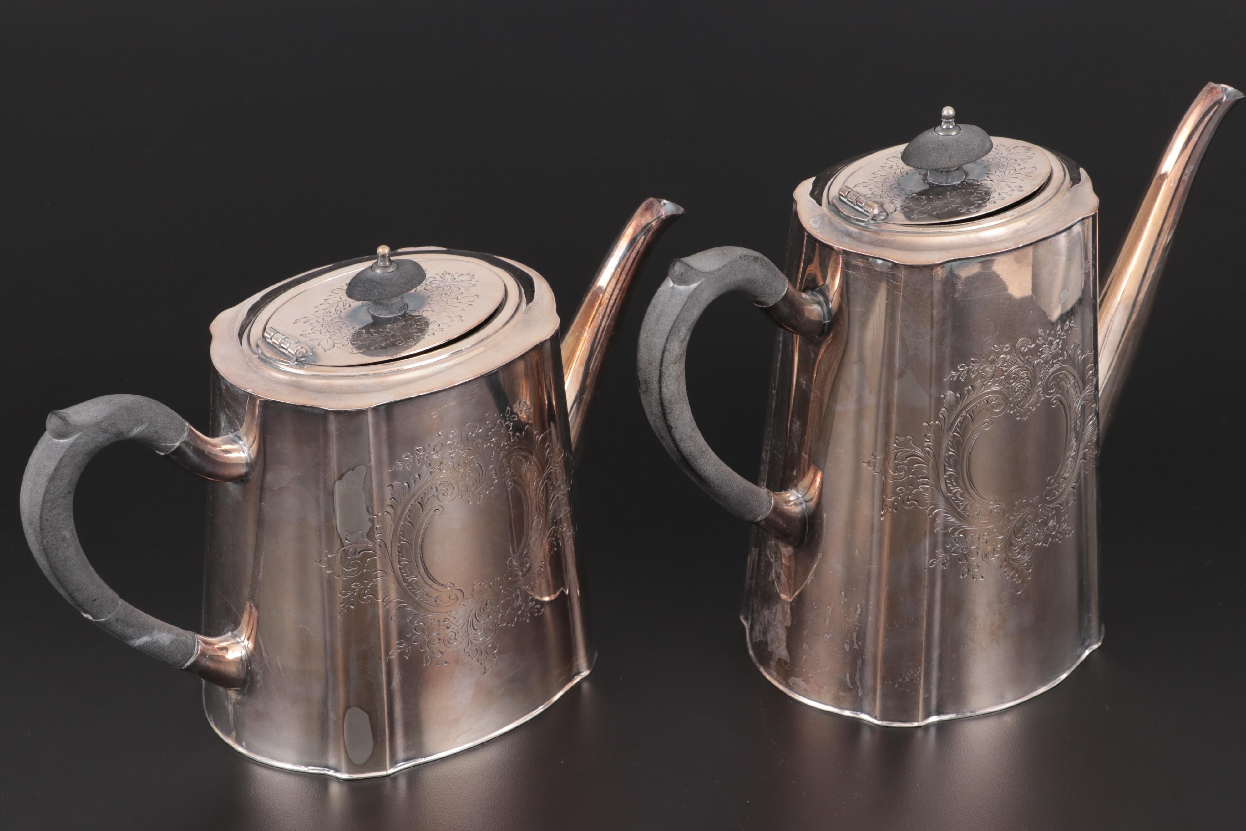 Crafton Sheffield Silver Plate Coffee Set, 1940s