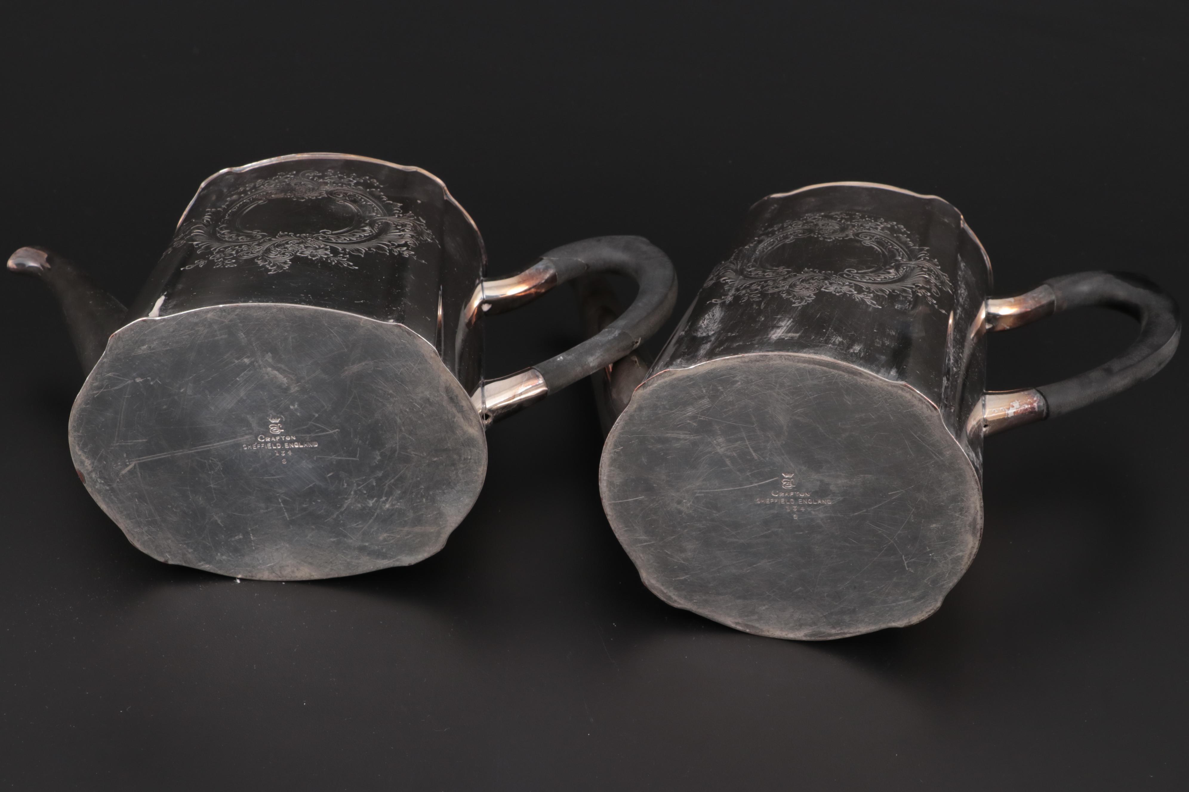 Crafton Sheffield Silver Plate Coffee Set, 1940s