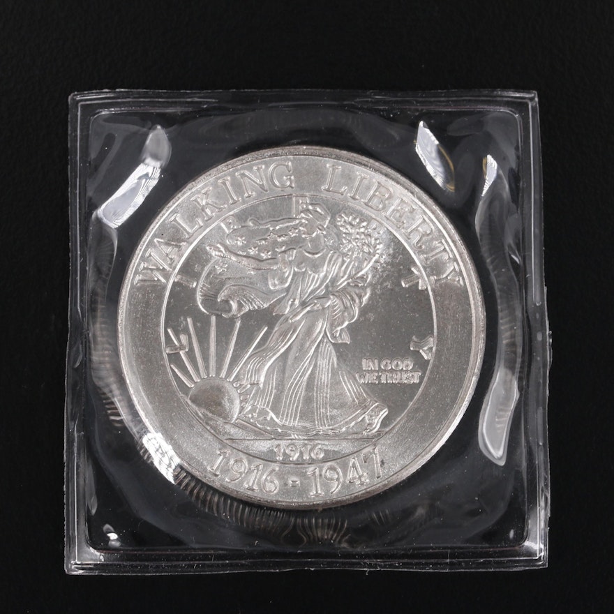 1 Troy Ounce Walking Liberty Half Dollar "Commemorative Copy" .999 Silver Round