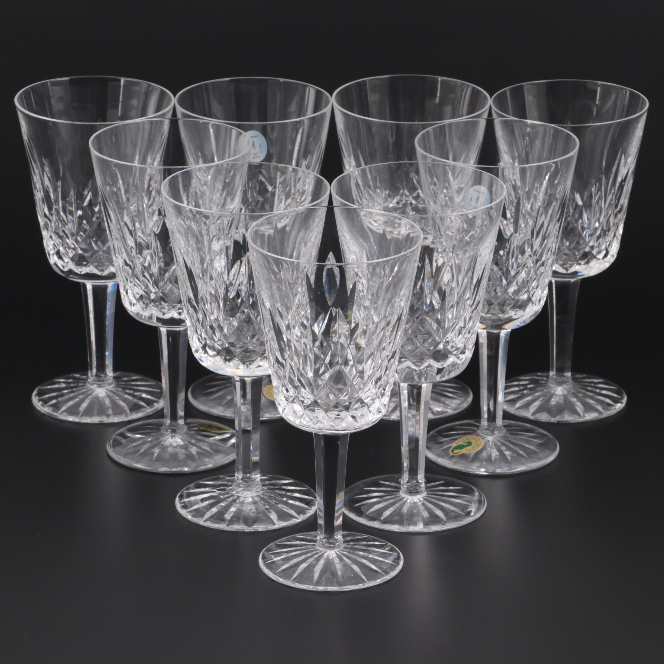 Waterford "Lismore" Crystal Water Goblets