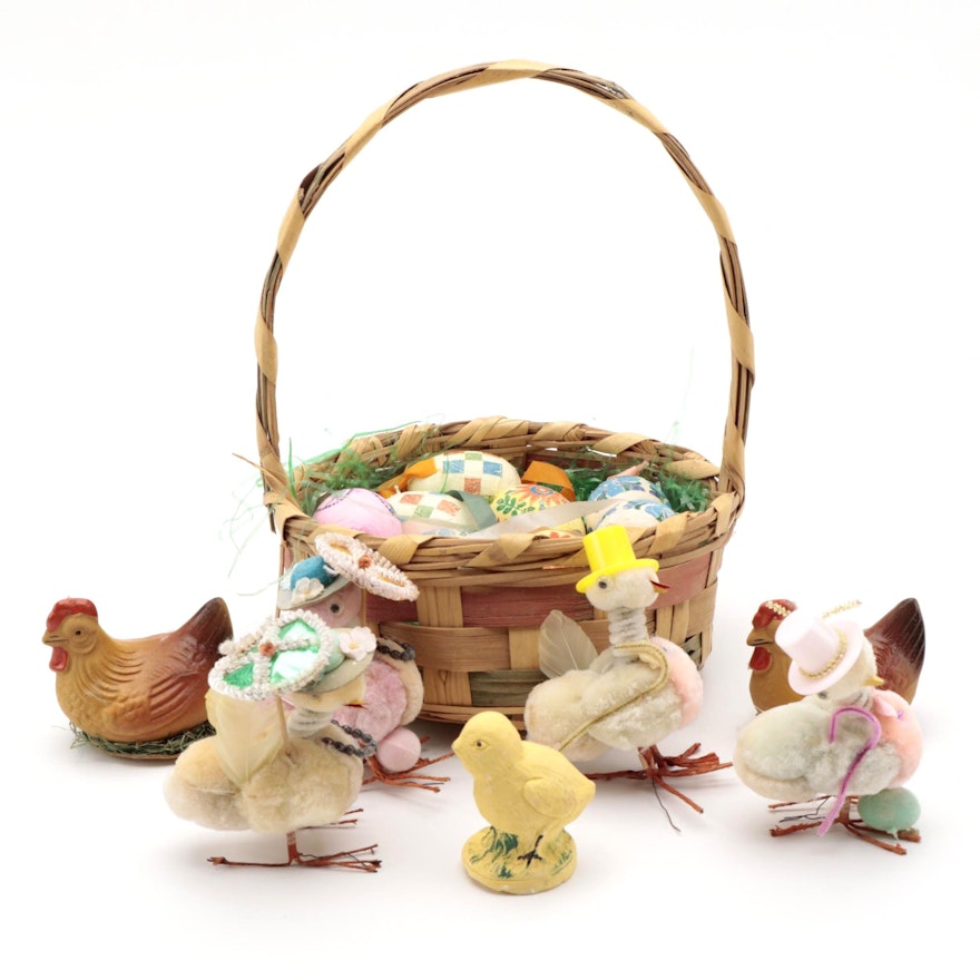 Easter Egg Ornaments, Figurines, Basket and Décor