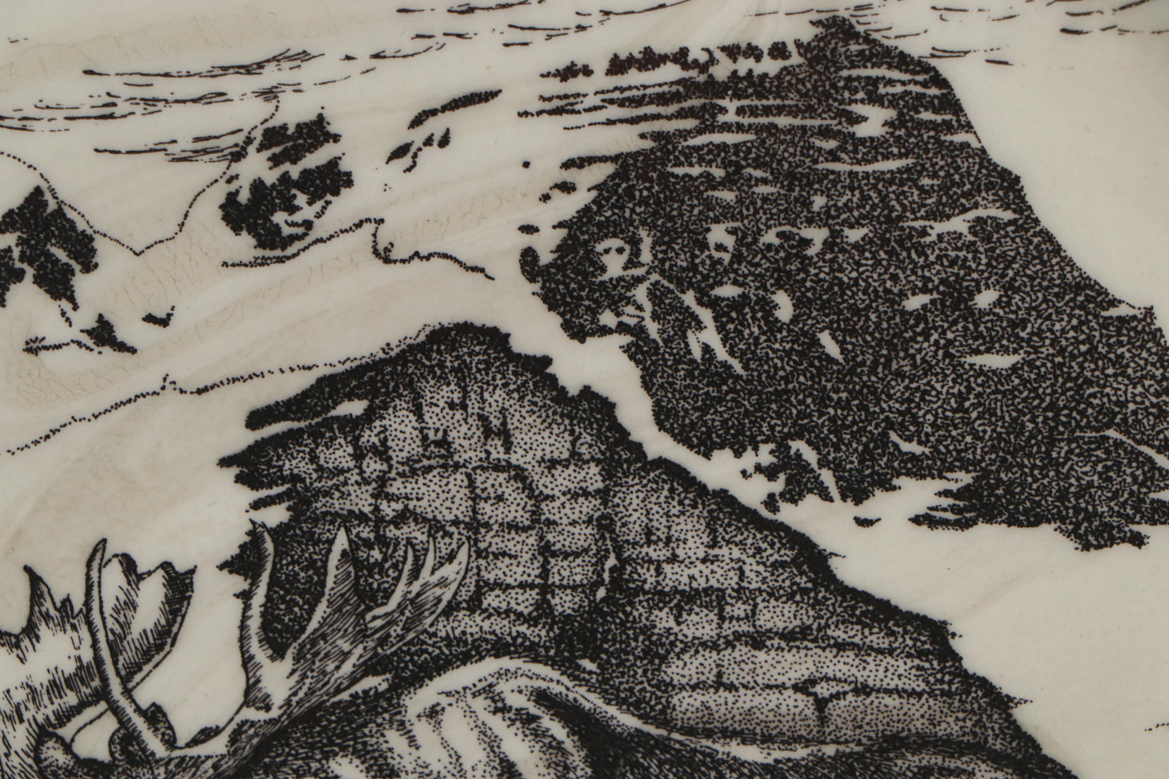 Bill Devine Etchings of Moose and "The Alaska Mint," 1982