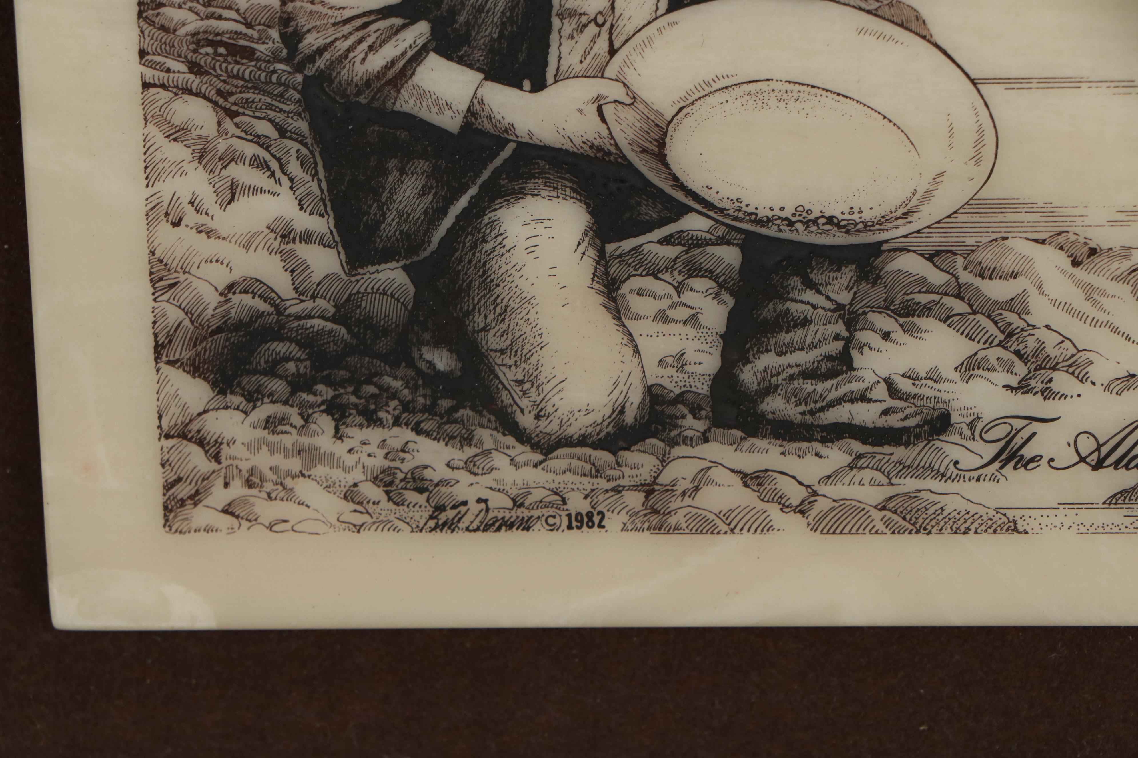 Bill Devine Etchings of Moose and "The Alaska Mint," 1982