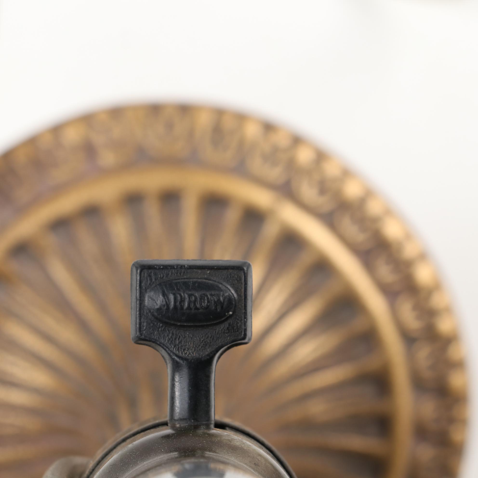 Art Nouveau Cast Metal Table Lamps with Reverse Painted Shades, Early/Mid 20th C