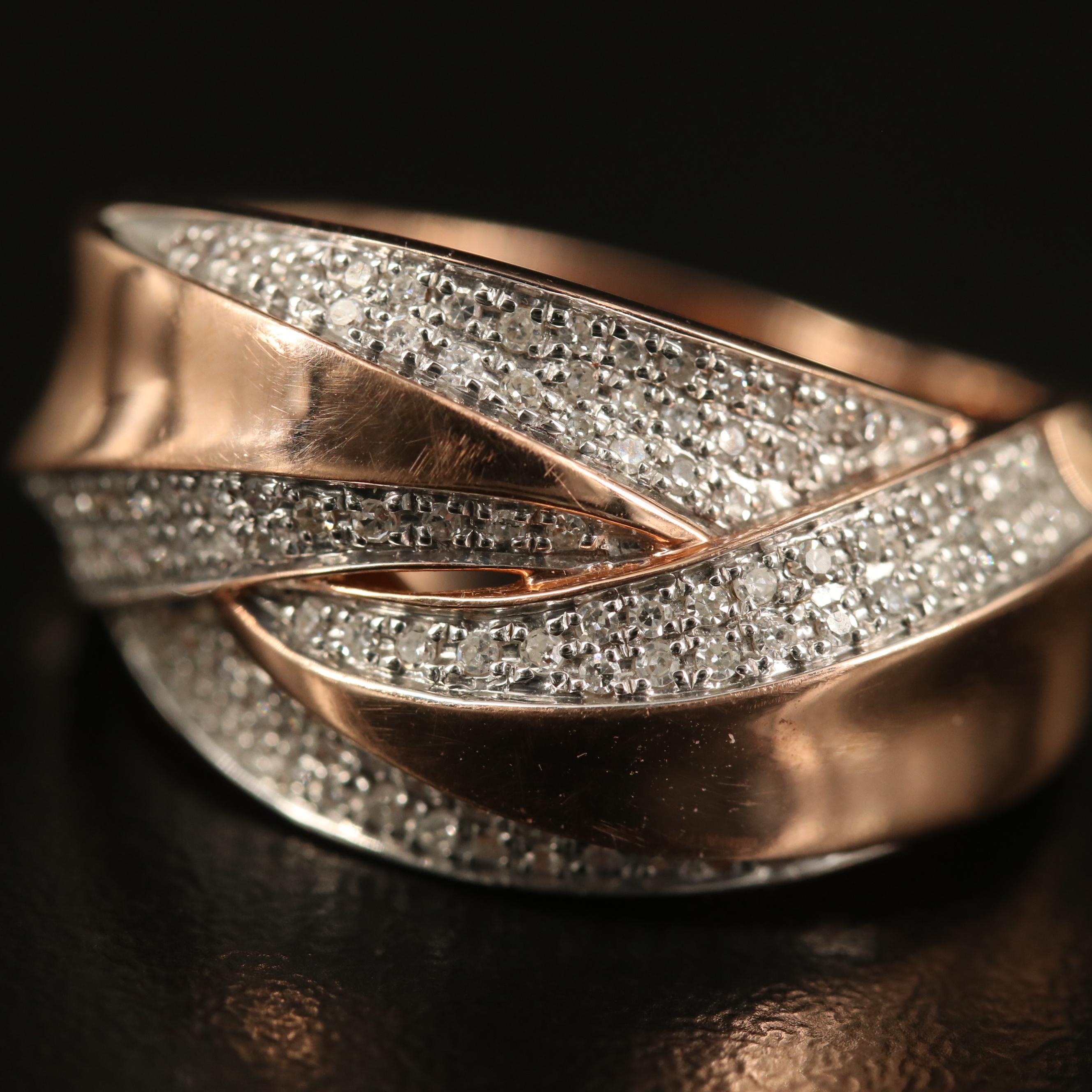 EFFY 14K Diamond Crossover Ring