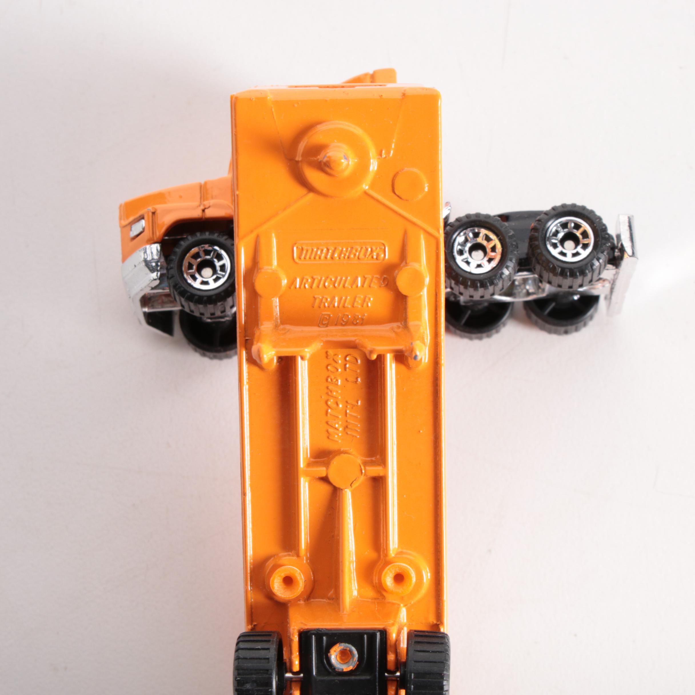 Matchbox Honey Nut Cheerioes Semi-Truck and Trailer with Other Branded Toy Cars