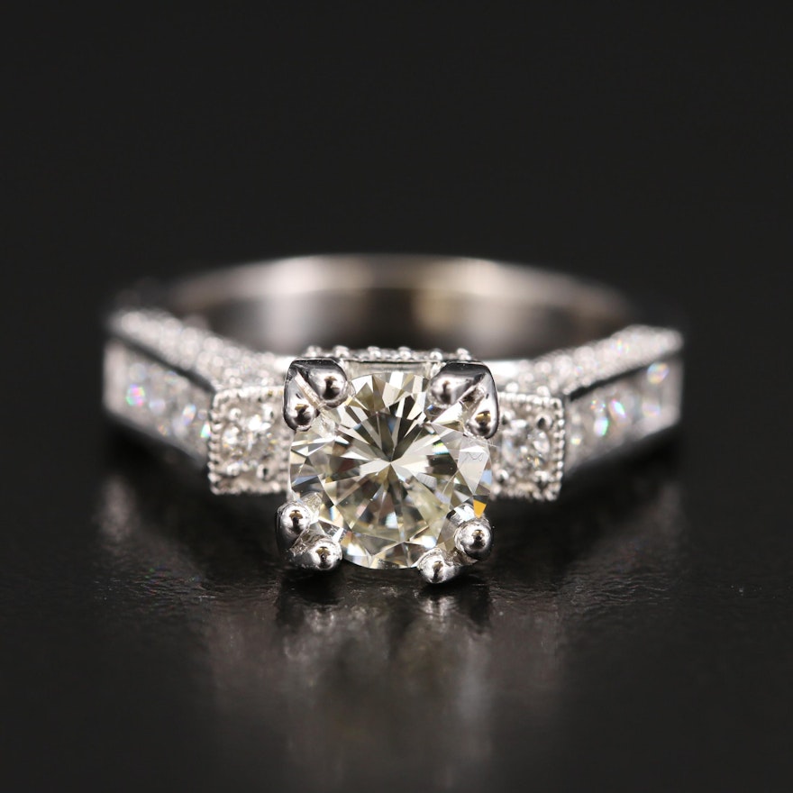 14K Diamond Ring with 1.30 CT Center