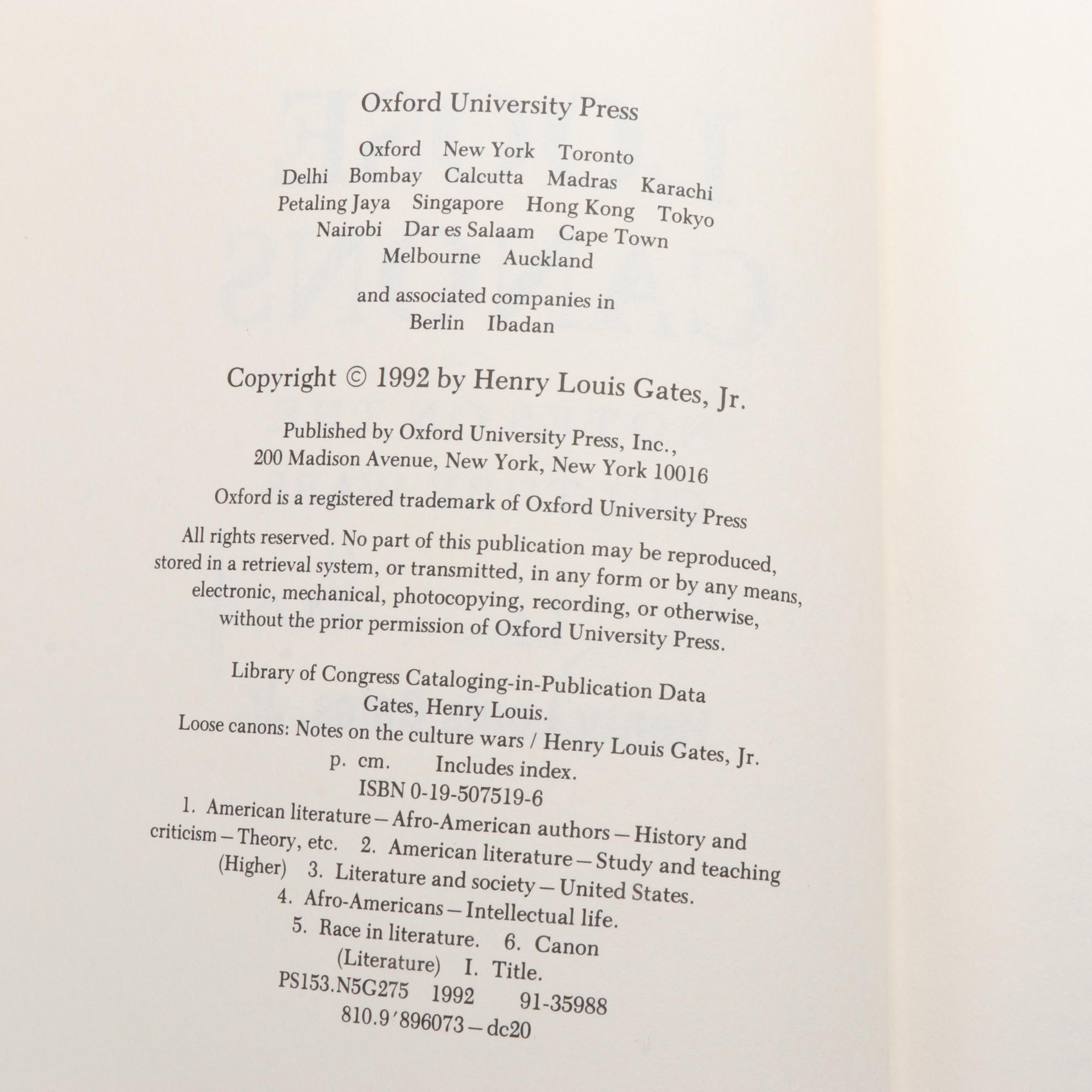 Signed "Loose Canons" by Henry Louis Gates, Jr. and More Books