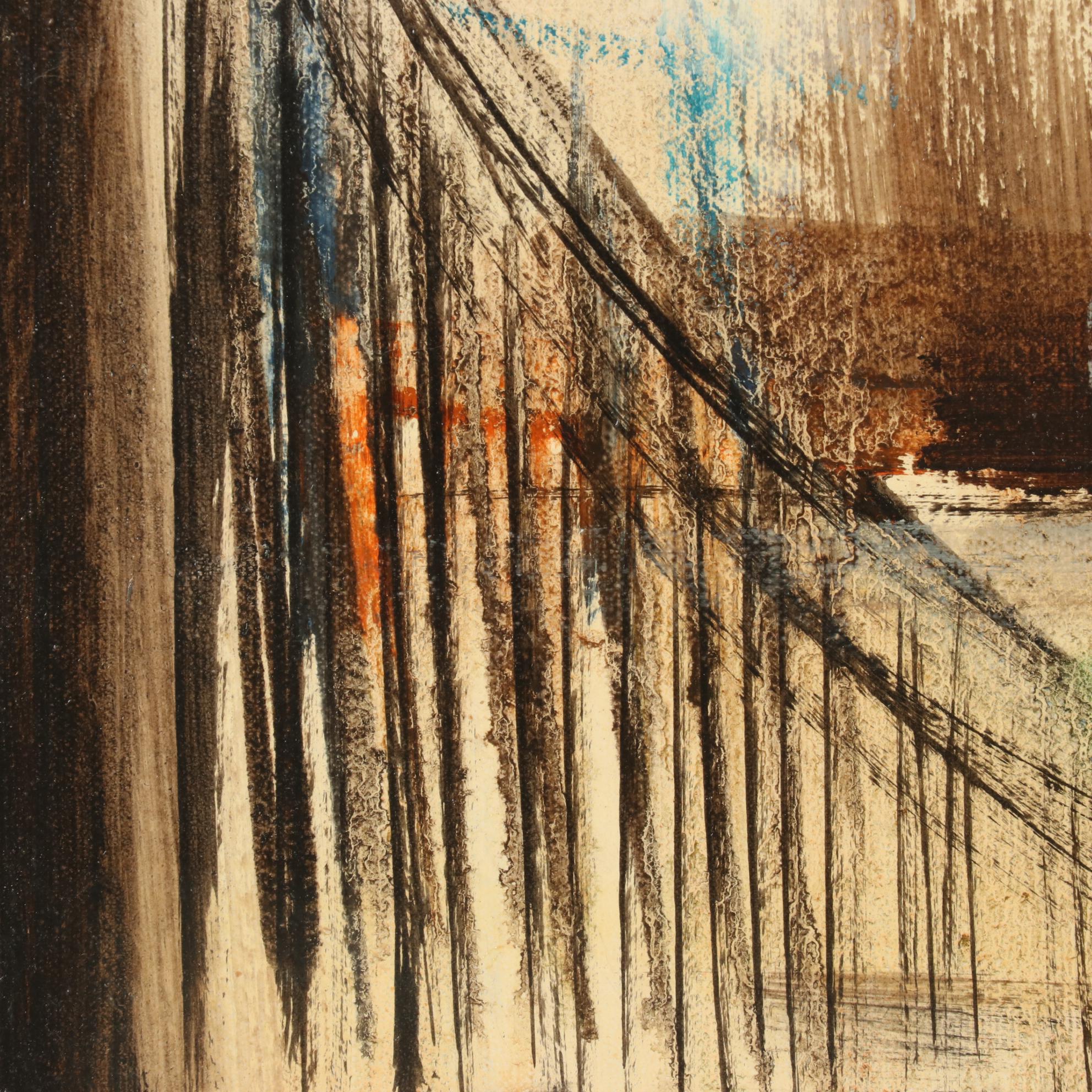 Ozz França Modernist Oil Painting "Study of City - Composition of City"