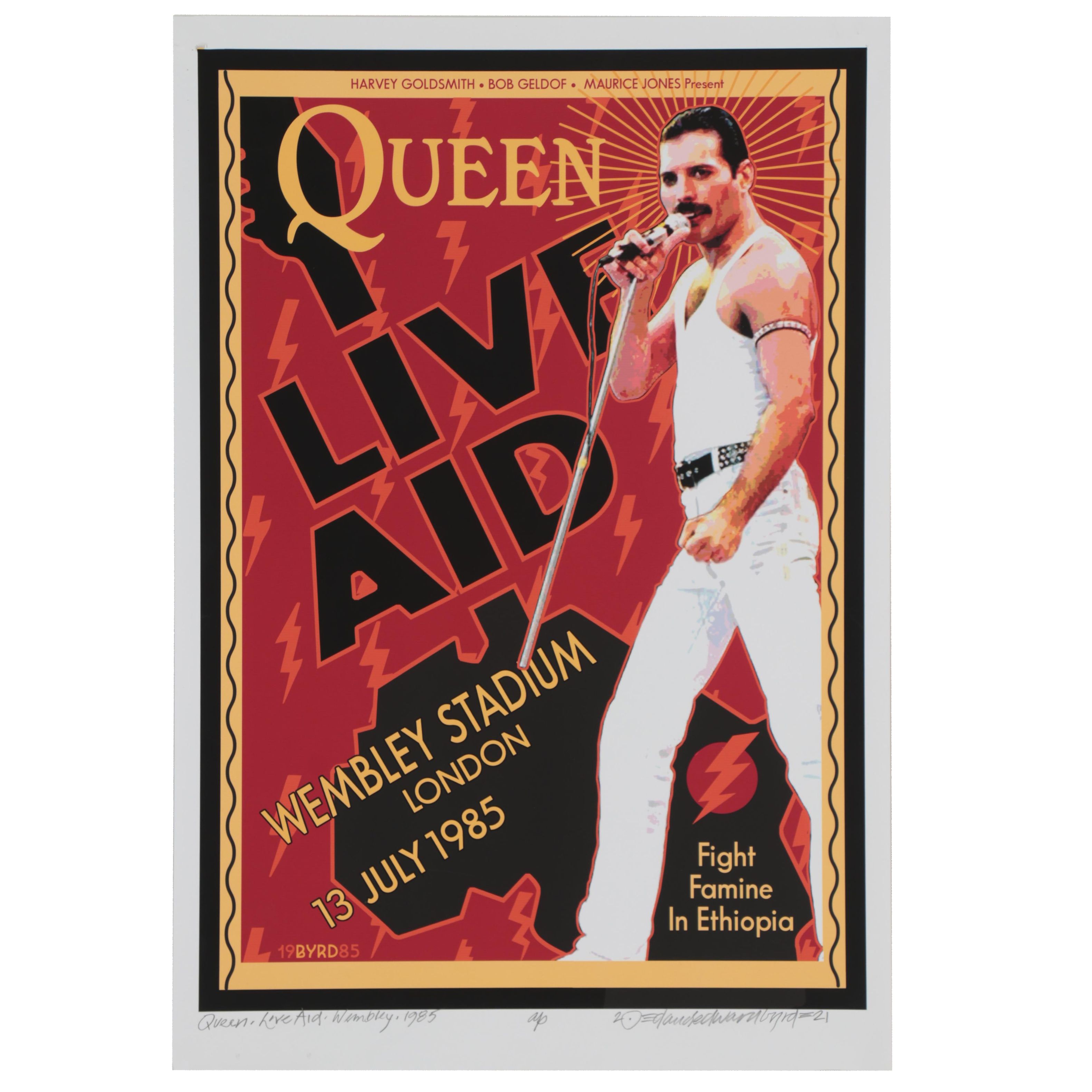 David Edward Byrd Giclée "Queen Live Aid at Wembley Stadium July 1985," 2021