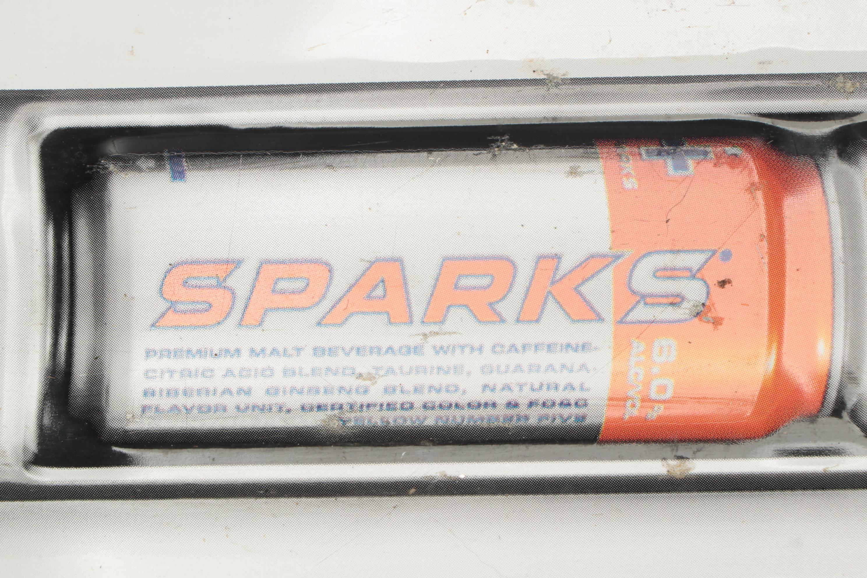 "Sparks Premium Malt Beverage with Caffeine" Metal Advertising Signs