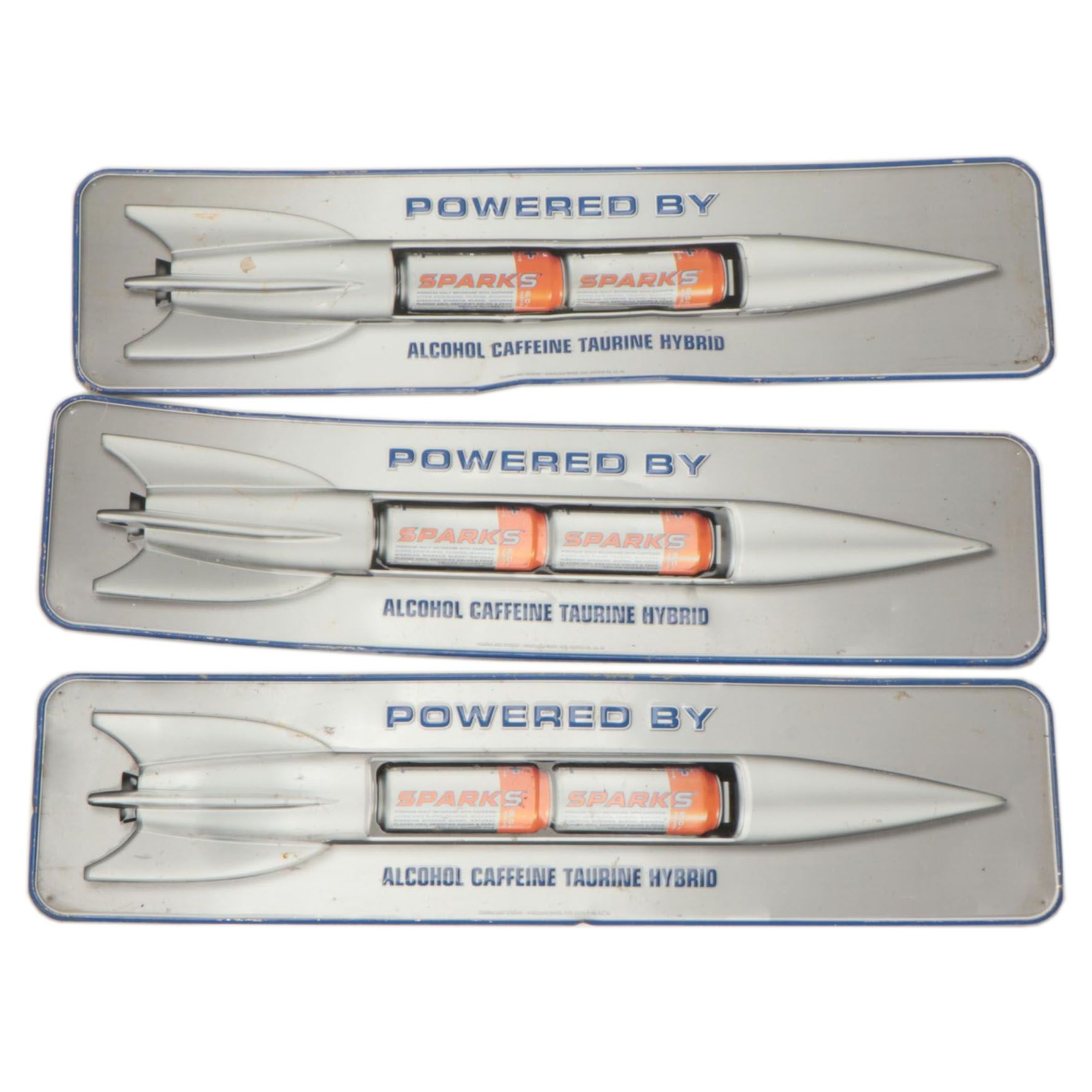 "Sparks Premium Malt Beverage with Caffeine" Metal Advertising Signs