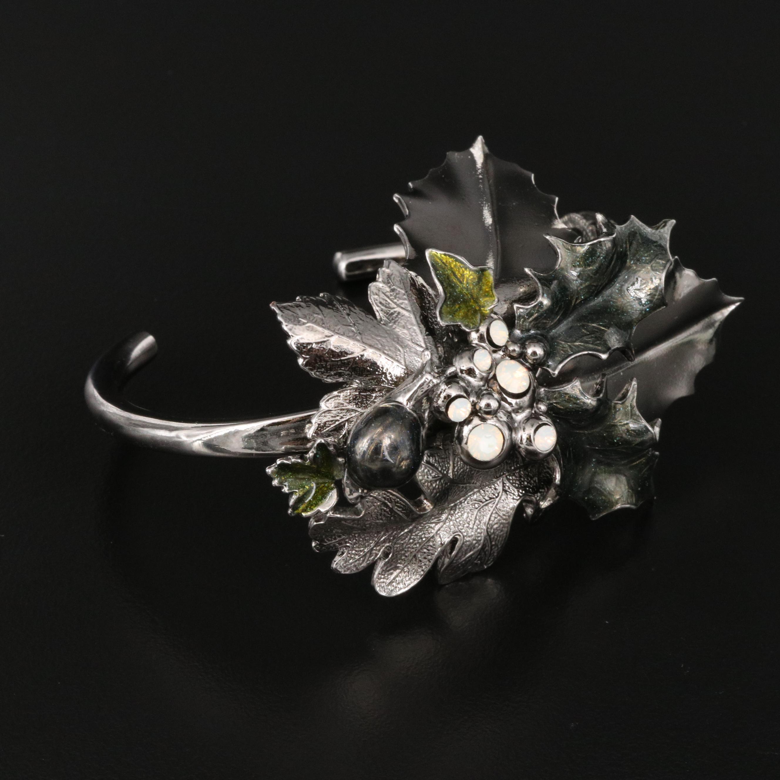 2005 Chanel Fall Collection Foliate Cuff with Chanel Logo