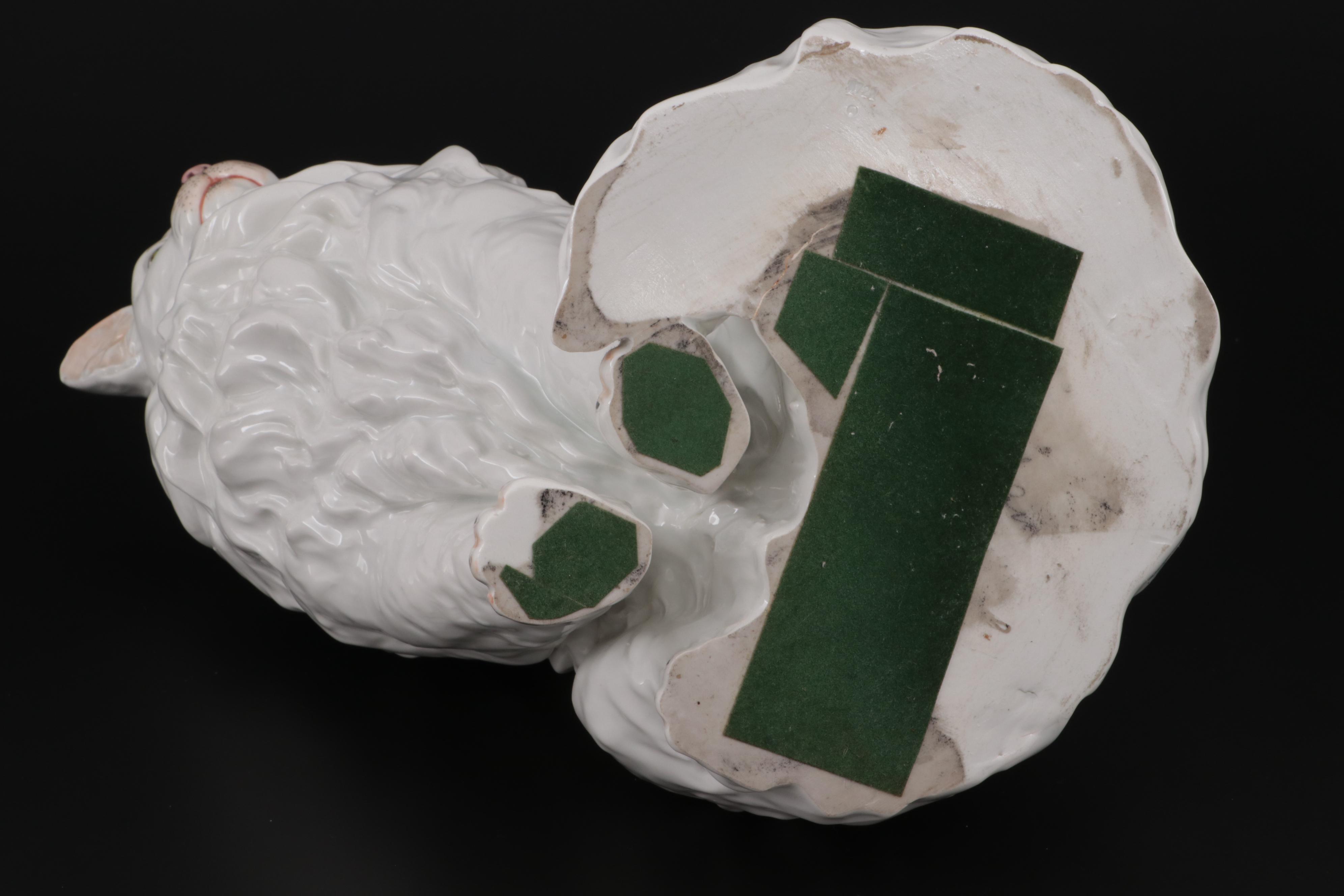 Carl Thieme Potschapple Cat Figurine, Early to Mid 20th Century