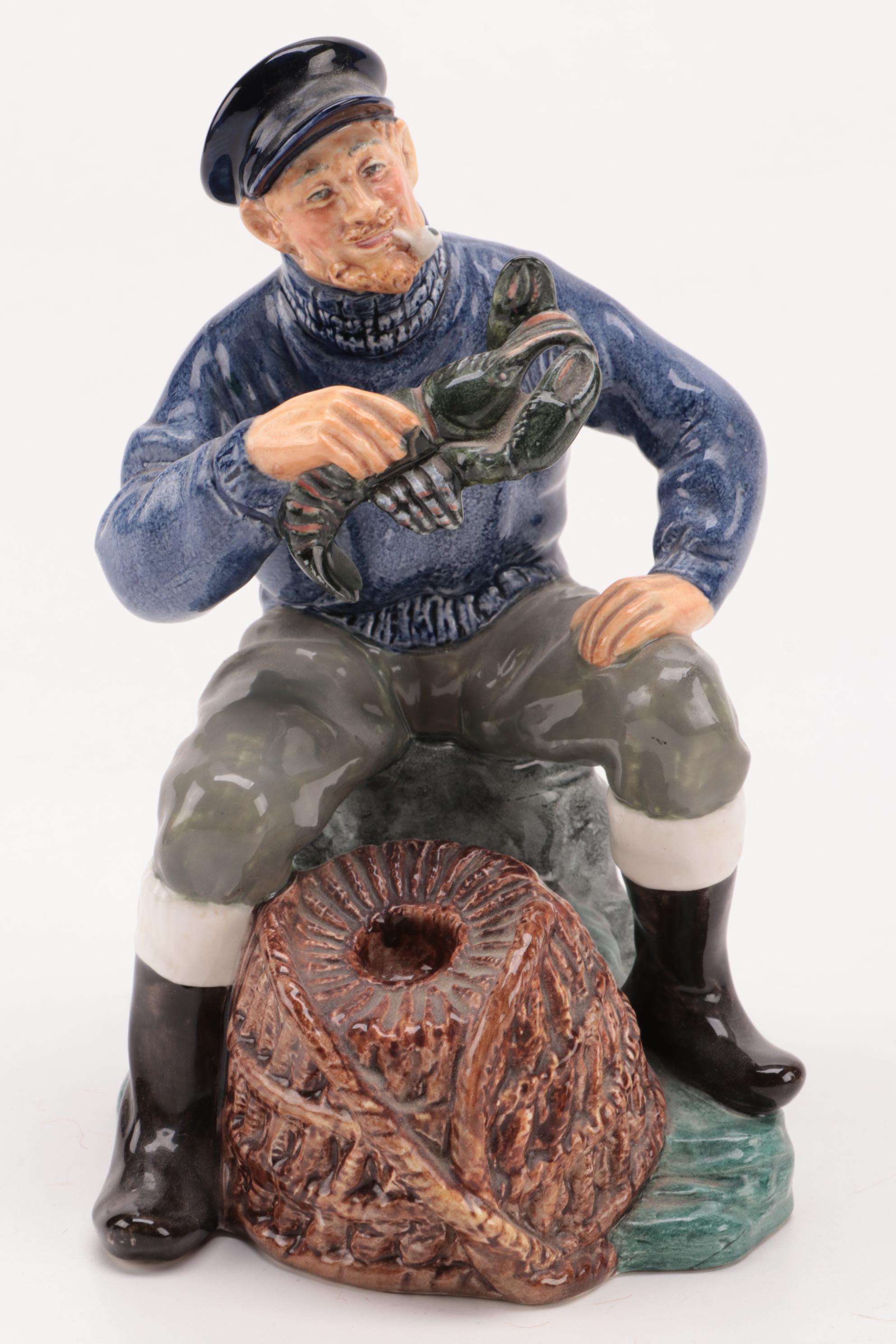Royal Doulton "Flora" and "The Lobster Man" Ceramic Figurines