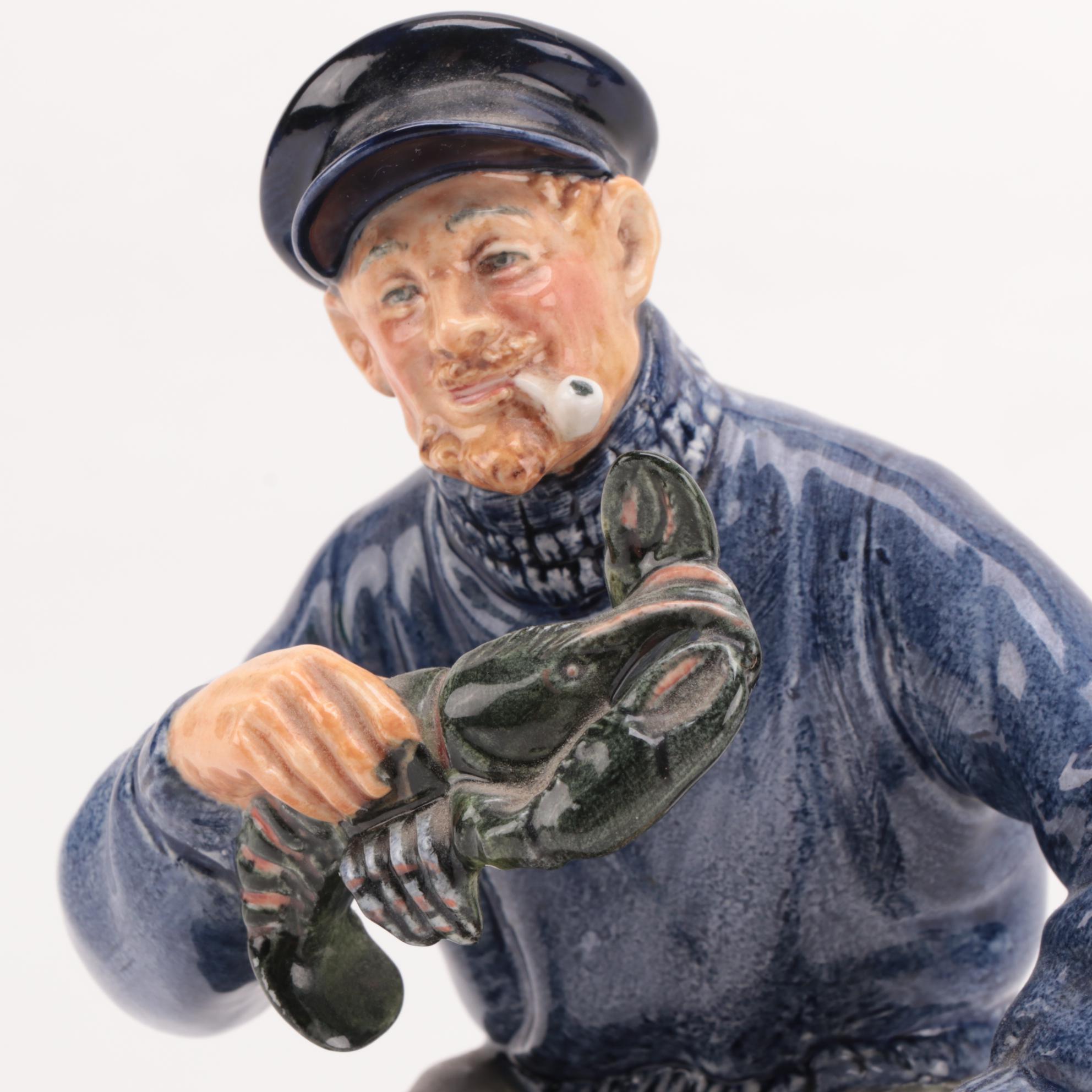 Royal Doulton "Flora" and "The Lobster Man" Ceramic Figurines