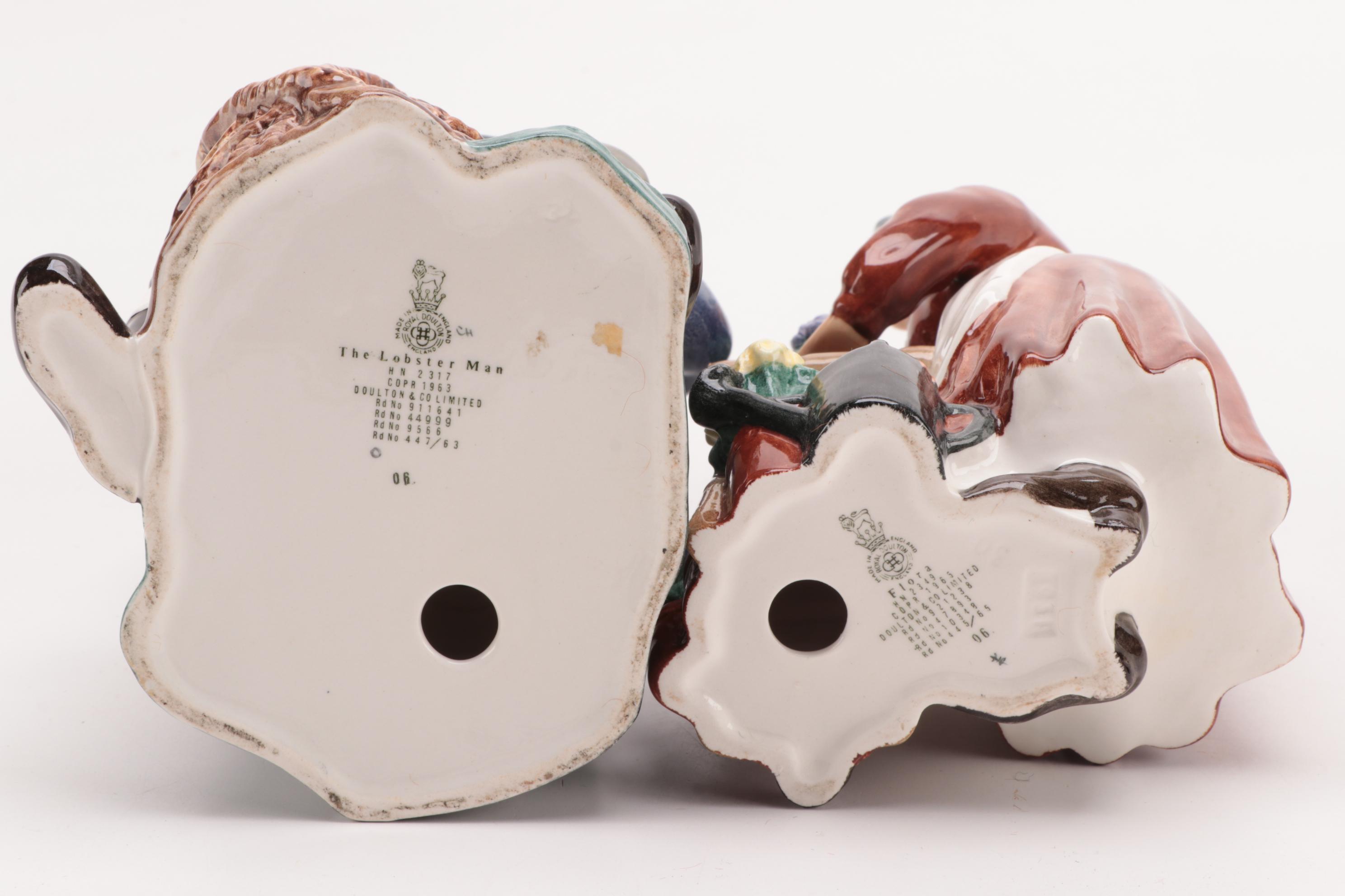 Royal Doulton "Flora" and "The Lobster Man" Ceramic Figurines