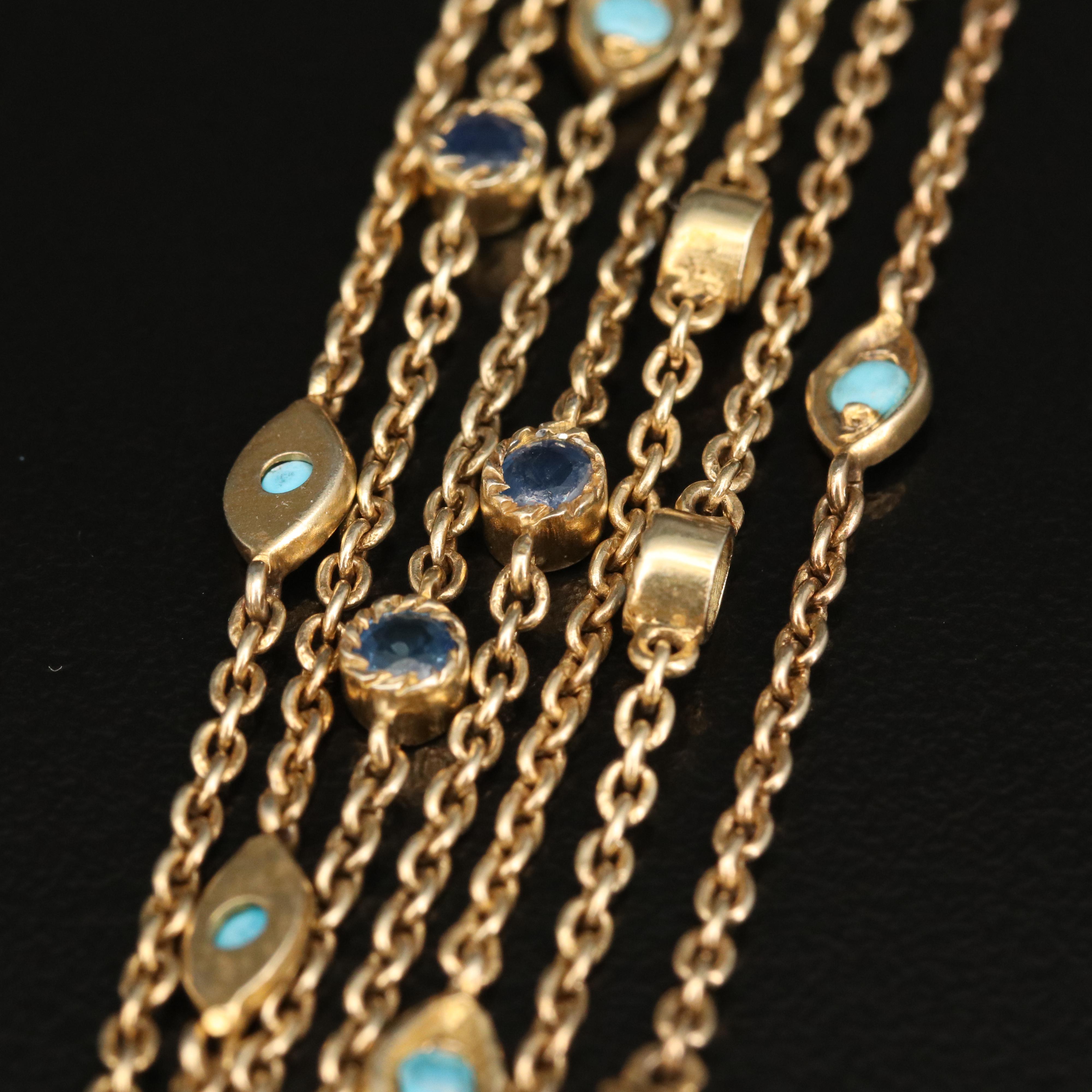 Sterling Diamond, Sapphire and Cubic Intertwined Snakes Festoon Necklace