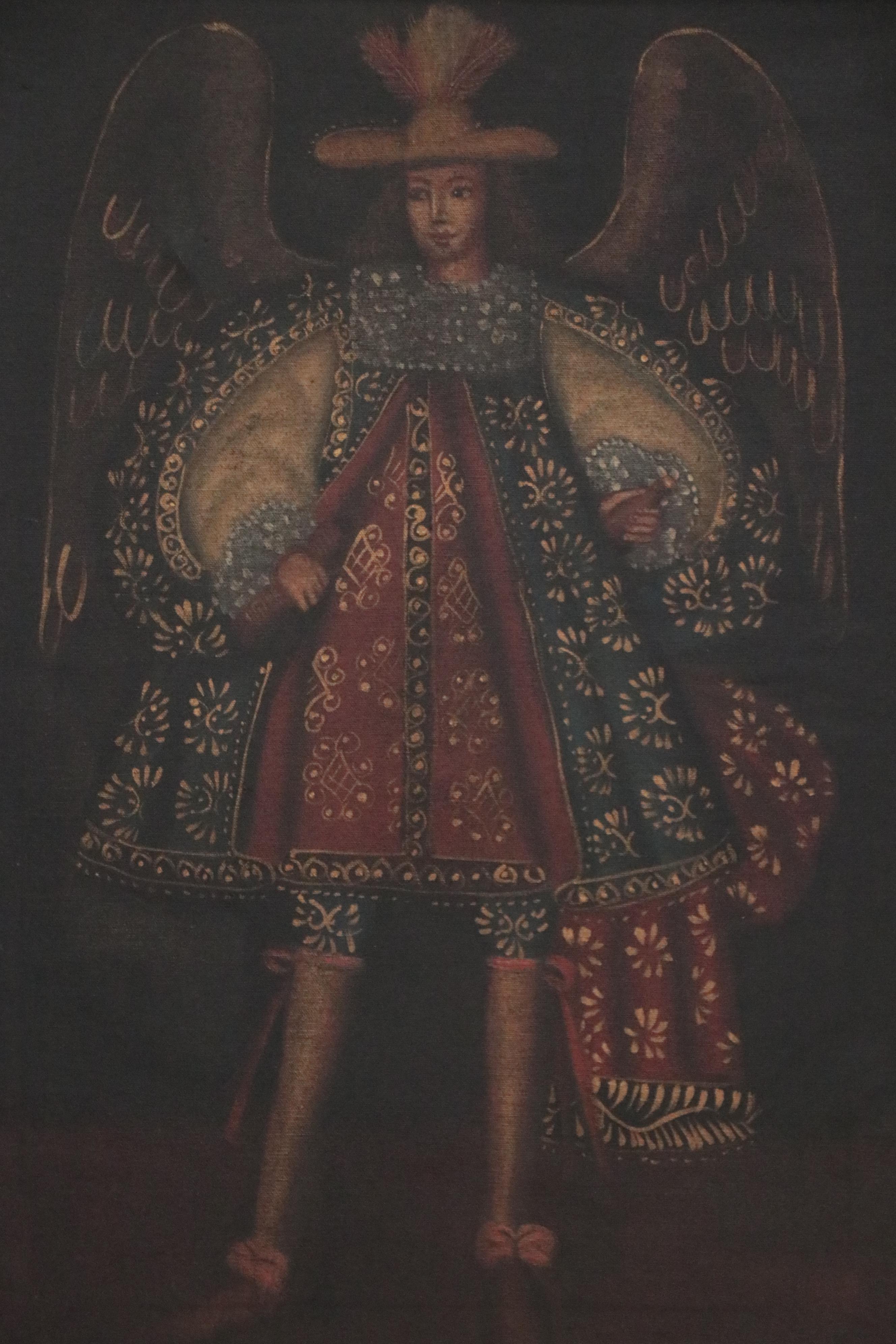 Cuzco School Style Oil Painting of Archangel Raphael