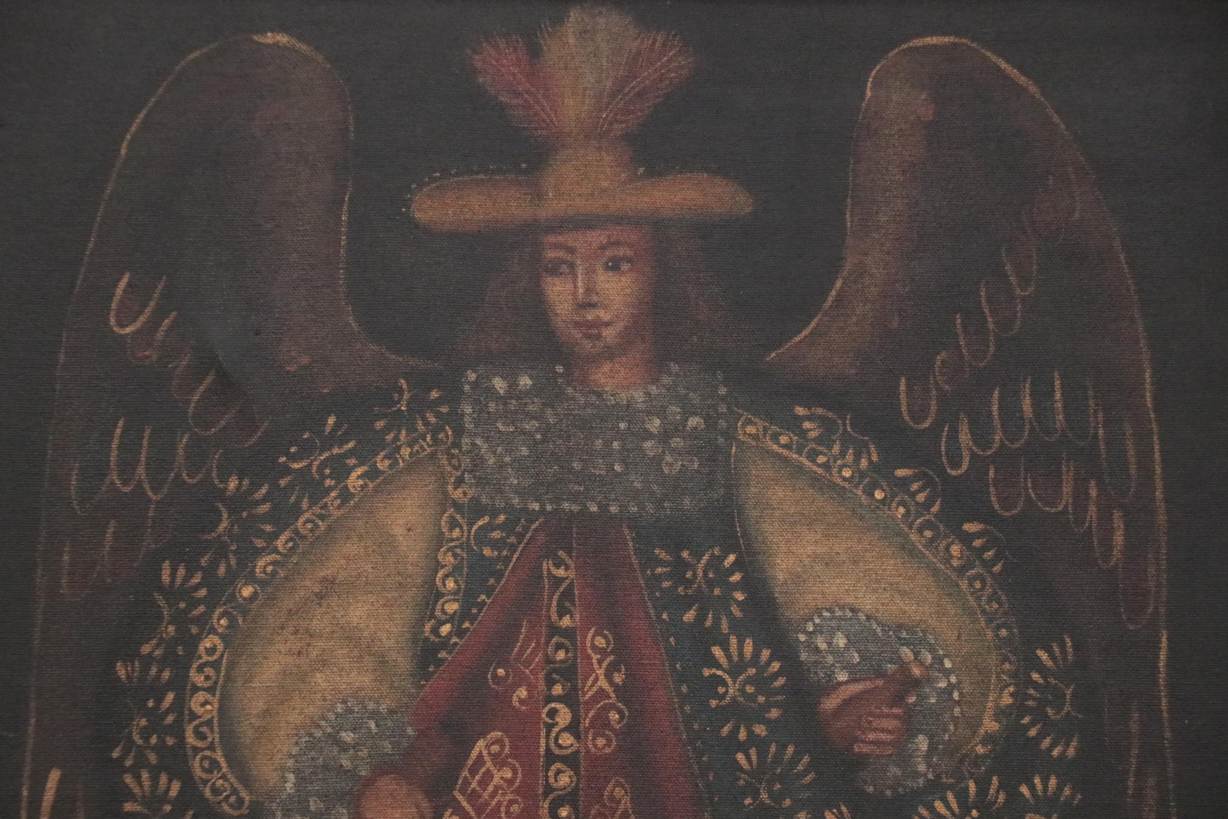 Cuzco School Style Oil Painting of Archangel Raphael