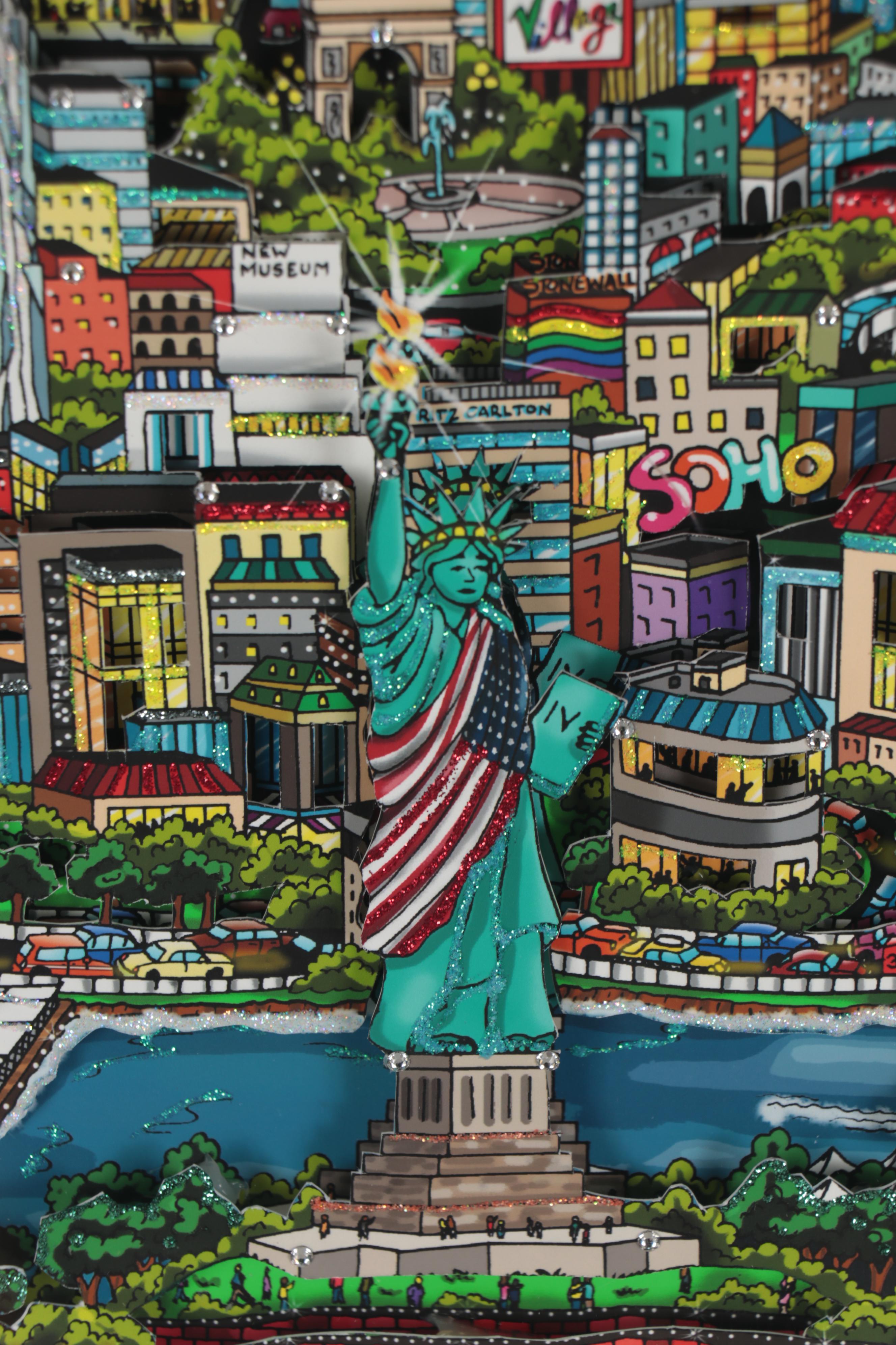 Charles Fazzino Mixed Media Collage "The Spectacular Sights and Sounds of NYC"