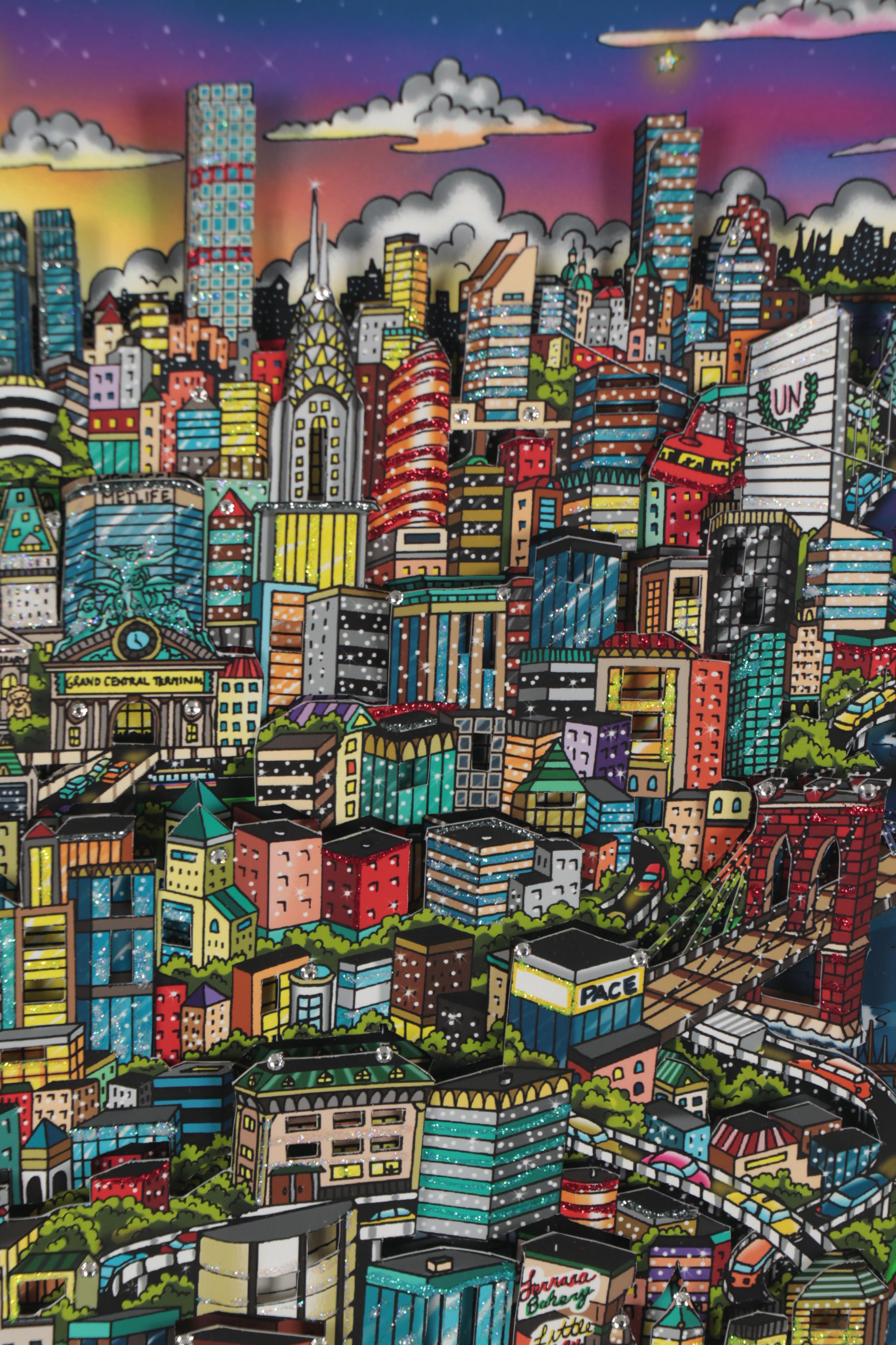 Charles Fazzino Mixed Media Collage "The Spectacular Sights and Sounds of NYC"