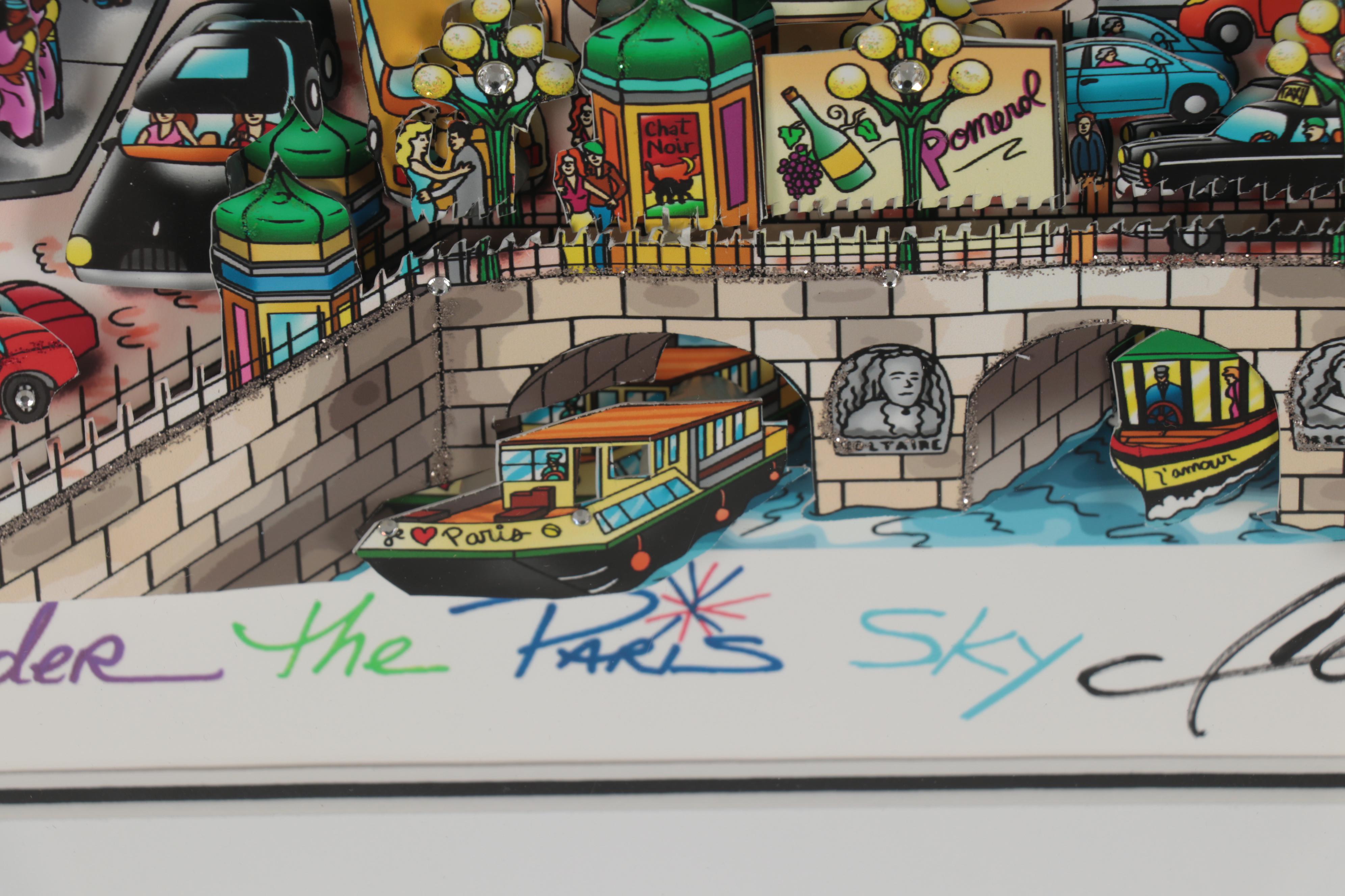 Charles Fazzino Mixed Media Collage "Under the Paris Sky," 2018