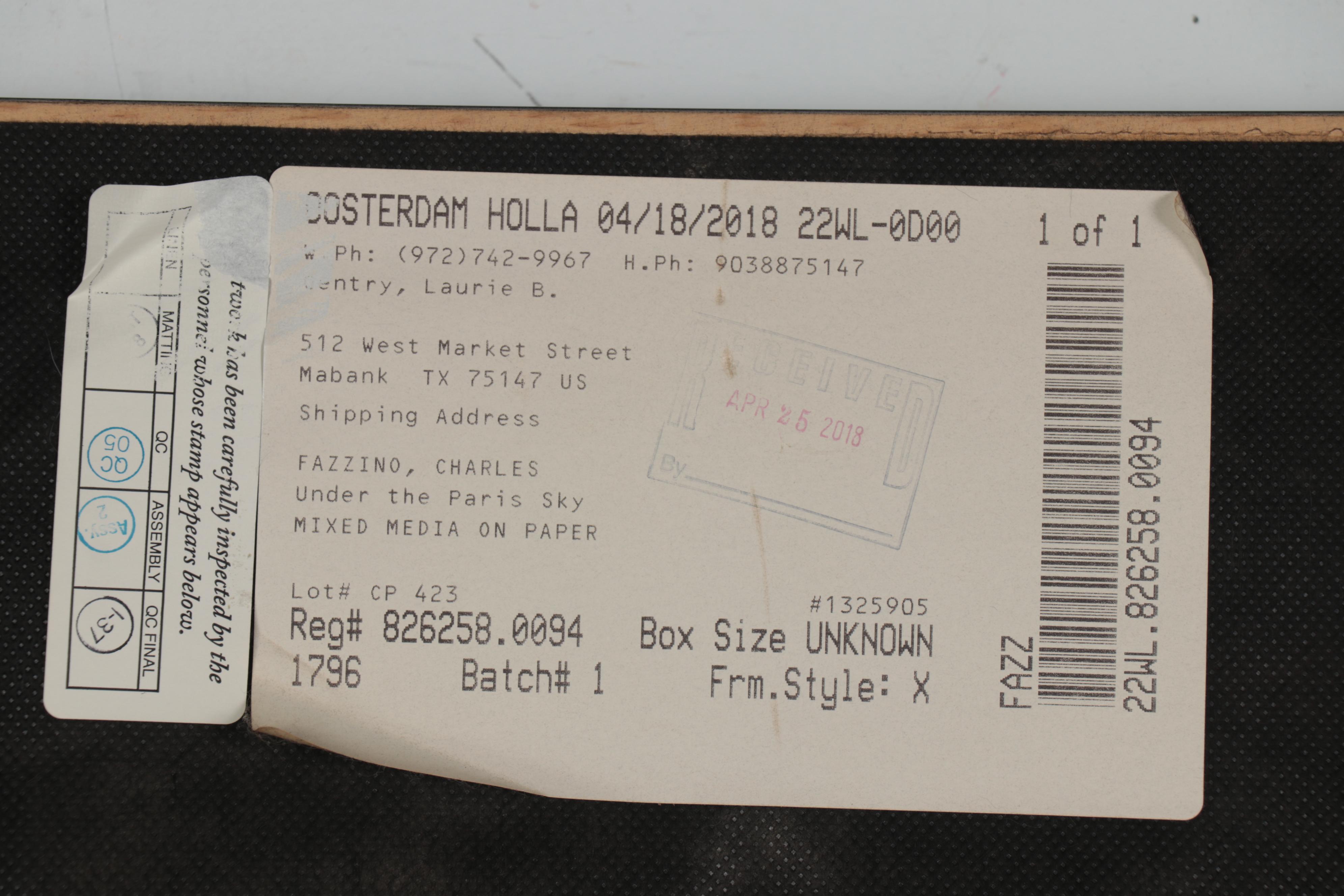 Charles Fazzino Mixed Media Collage "Under the Paris Sky," 2018