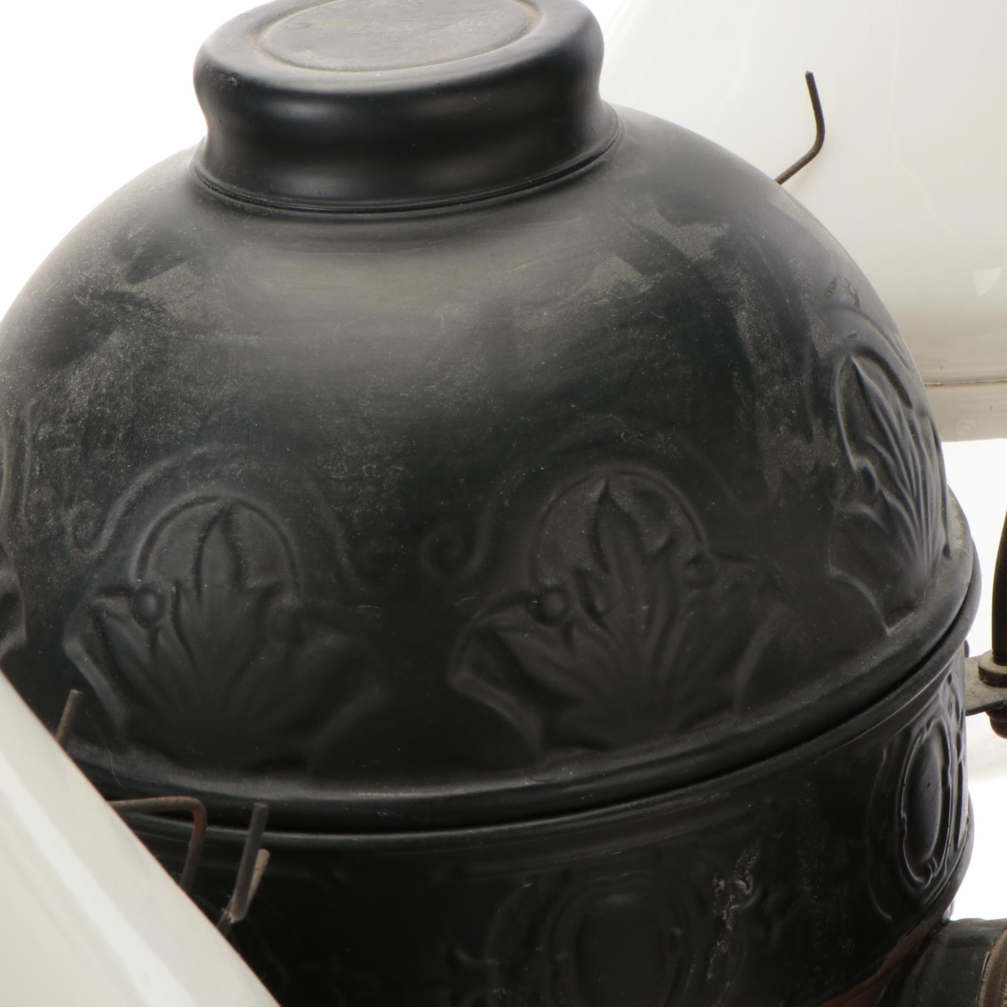 Victorian Angle Lamp Company Four-Arm Kerosene Ceiling Pendant Light