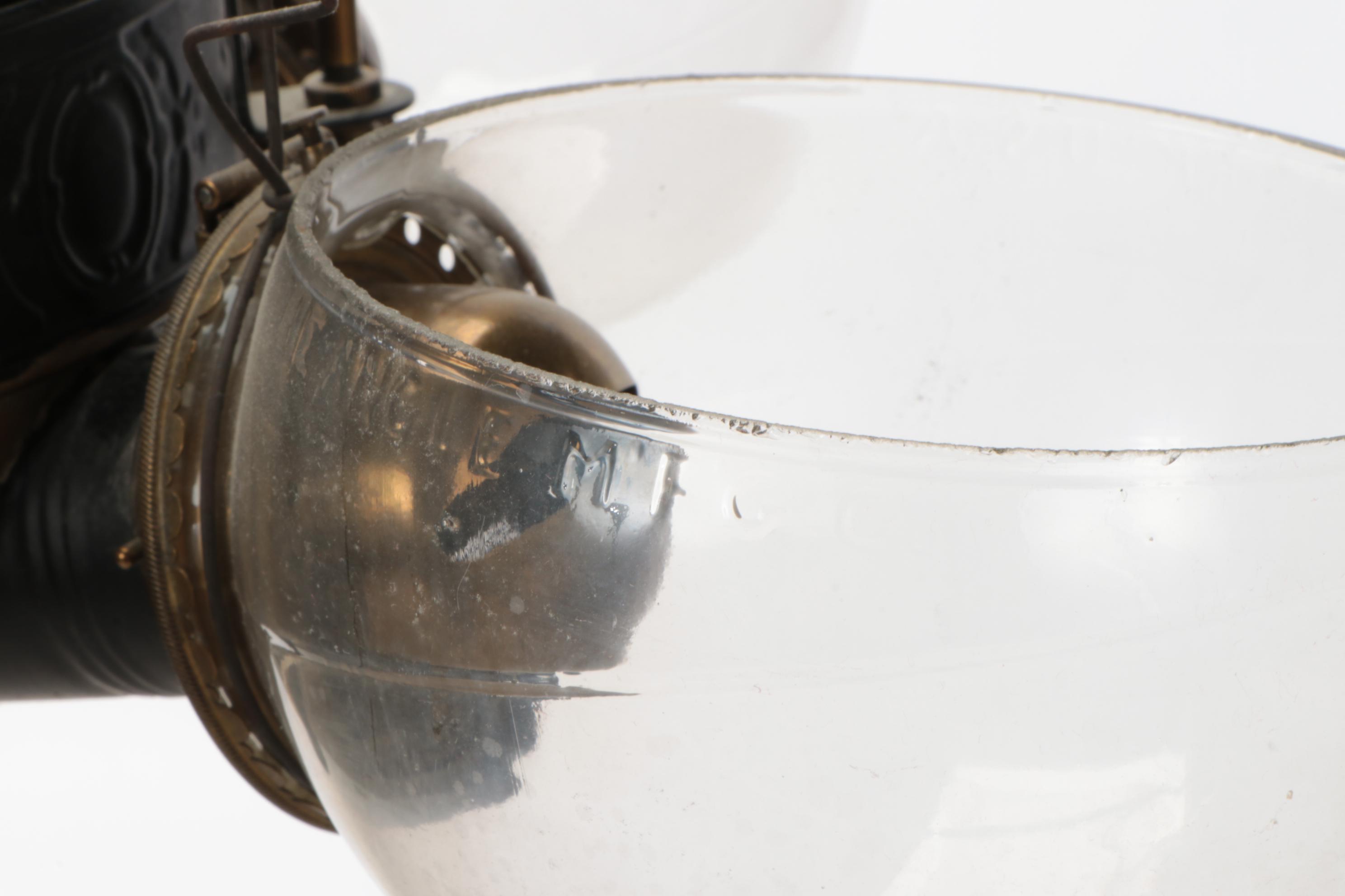 Victorian Angle Lamp Company Four-Arm Kerosene Ceiling Pendant Light