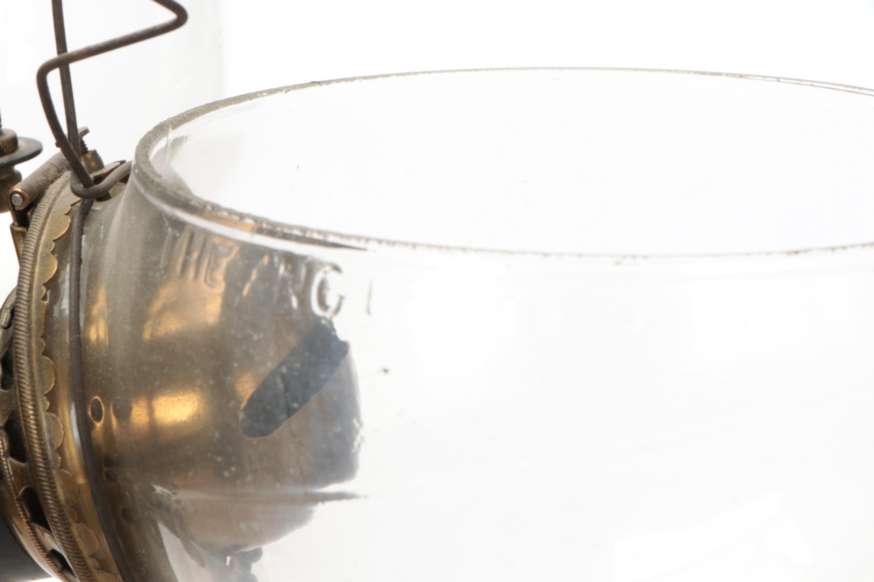 Victorian Angle Lamp Company Four-Arm Kerosene Ceiling Pendant Light