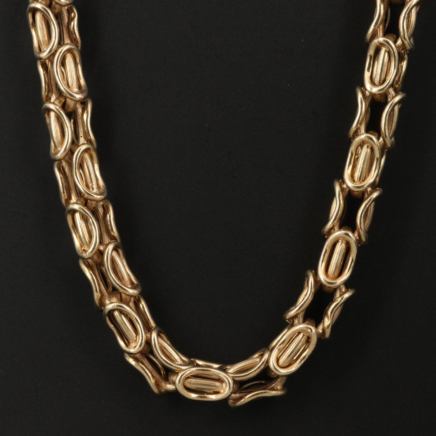 14K Fancy Link Necklace