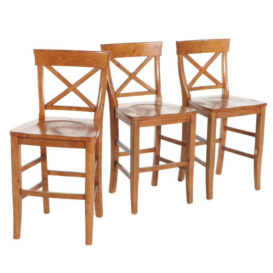 Pottery Barn  Pine Barstools