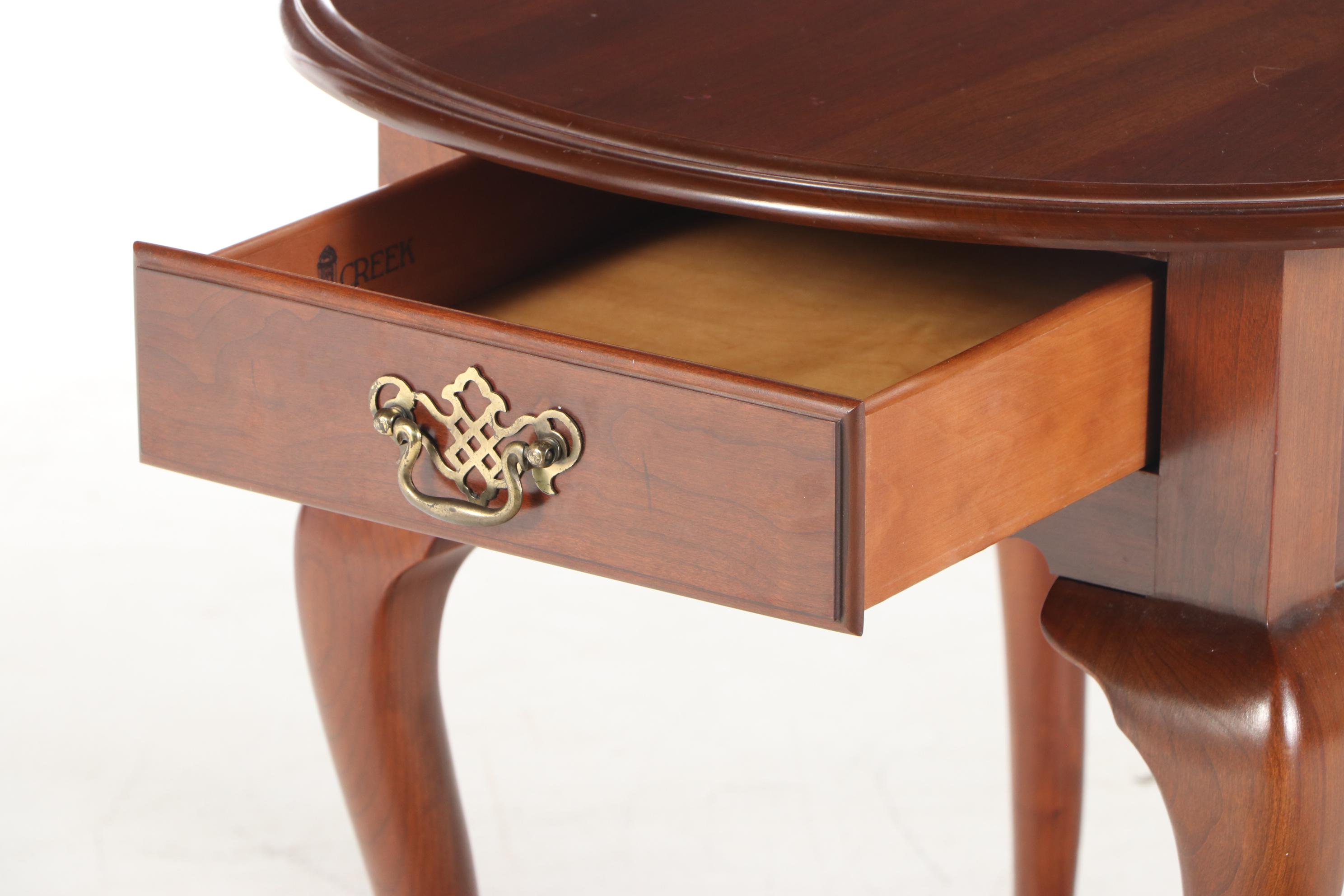 Knob Creek Queen Anne Style Cherry Side Table, Late 20th Century