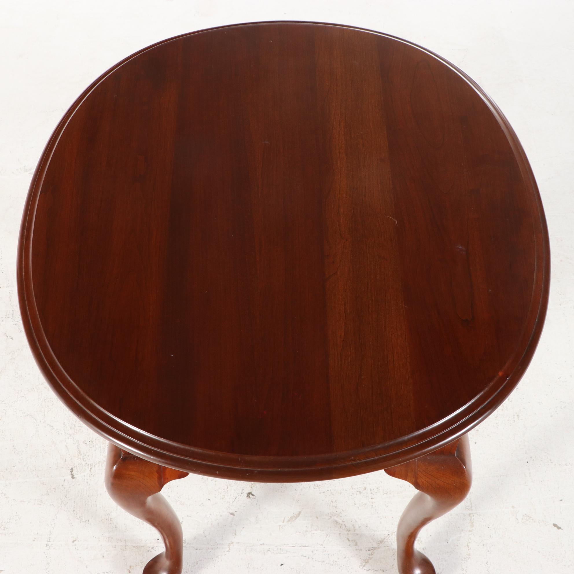 Knob Creek Queen Anne Style Cherry Side Table, Late 20th Century