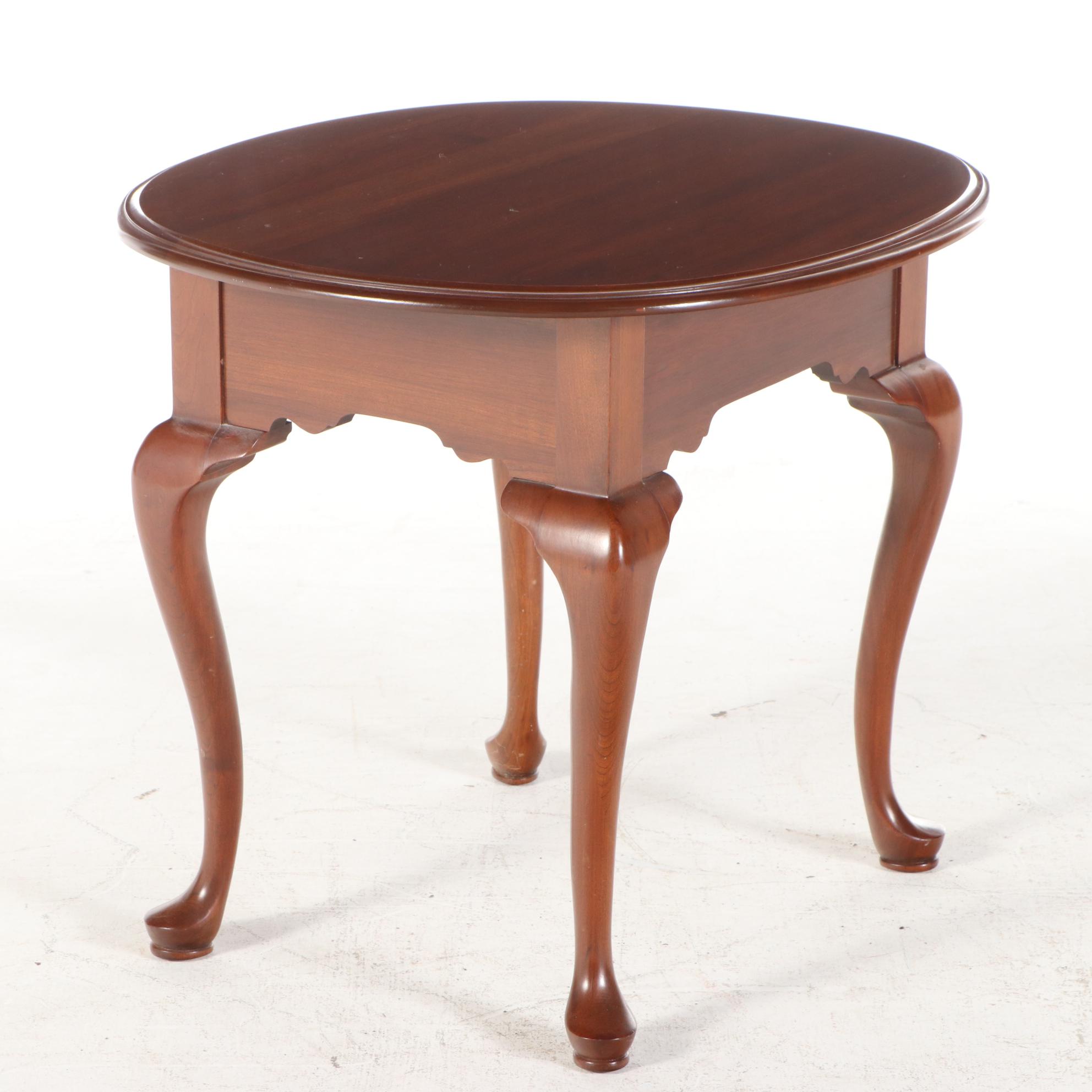 Knob Creek Queen Anne Style Cherry Side Table, Late 20th Century
