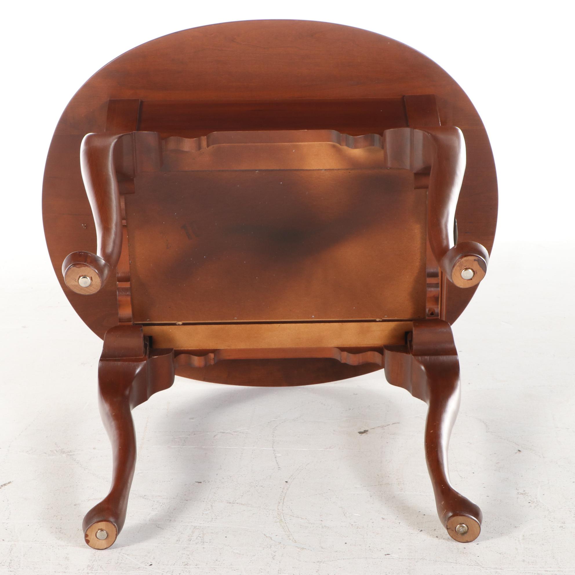 Knob Creek Queen Anne Style Cherry Side Table, Late 20th Century