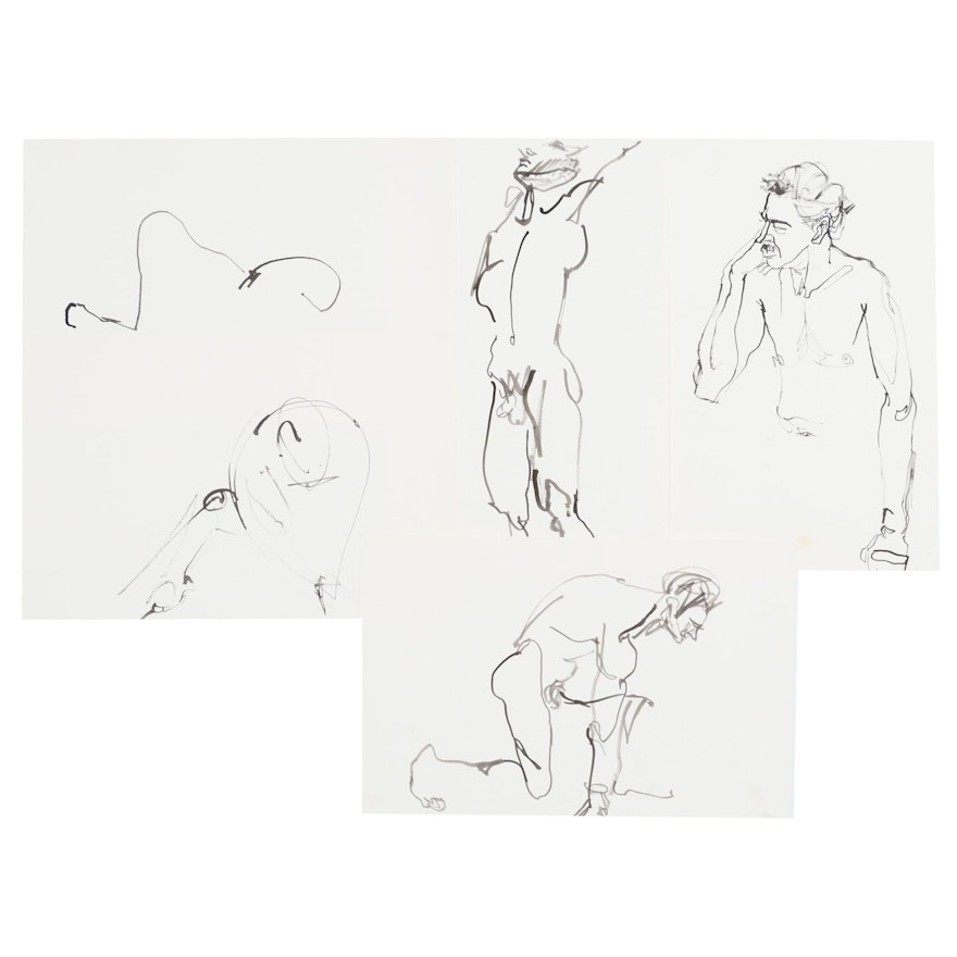 John Tuska Figure Study Ink Drawings