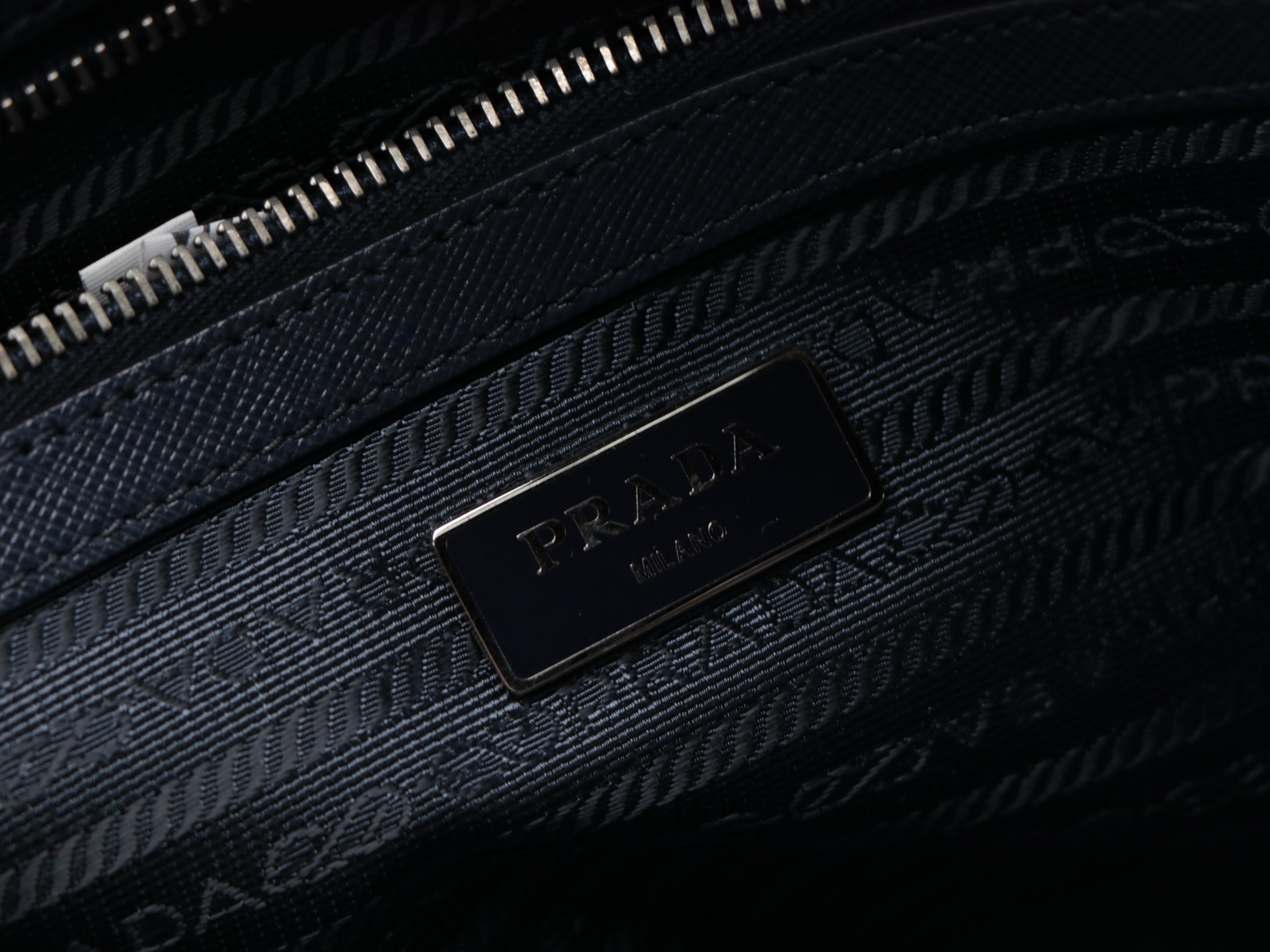 Prada Navy Saffiano Leather Briefcase
