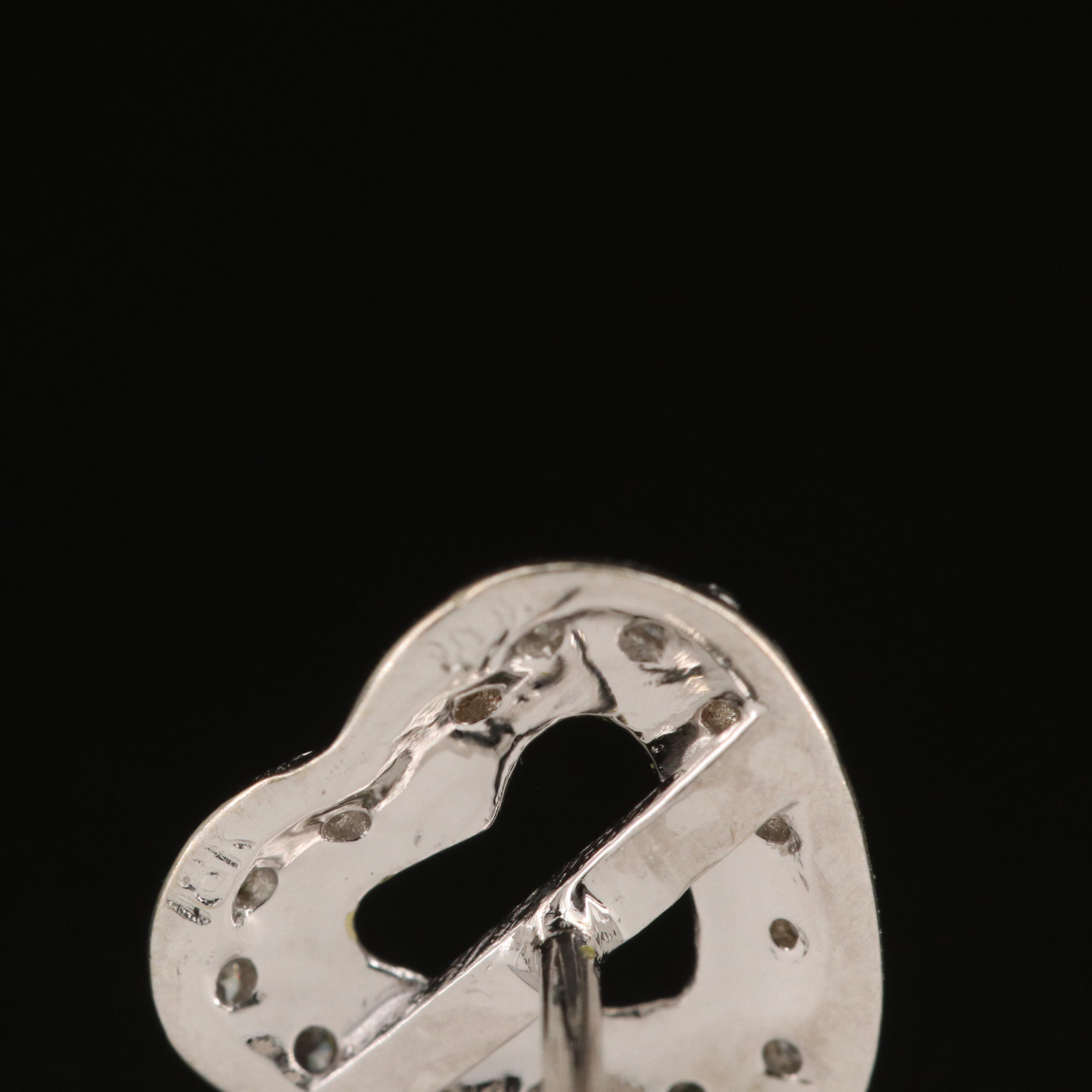 18K Diamond Heart Stud Earrings