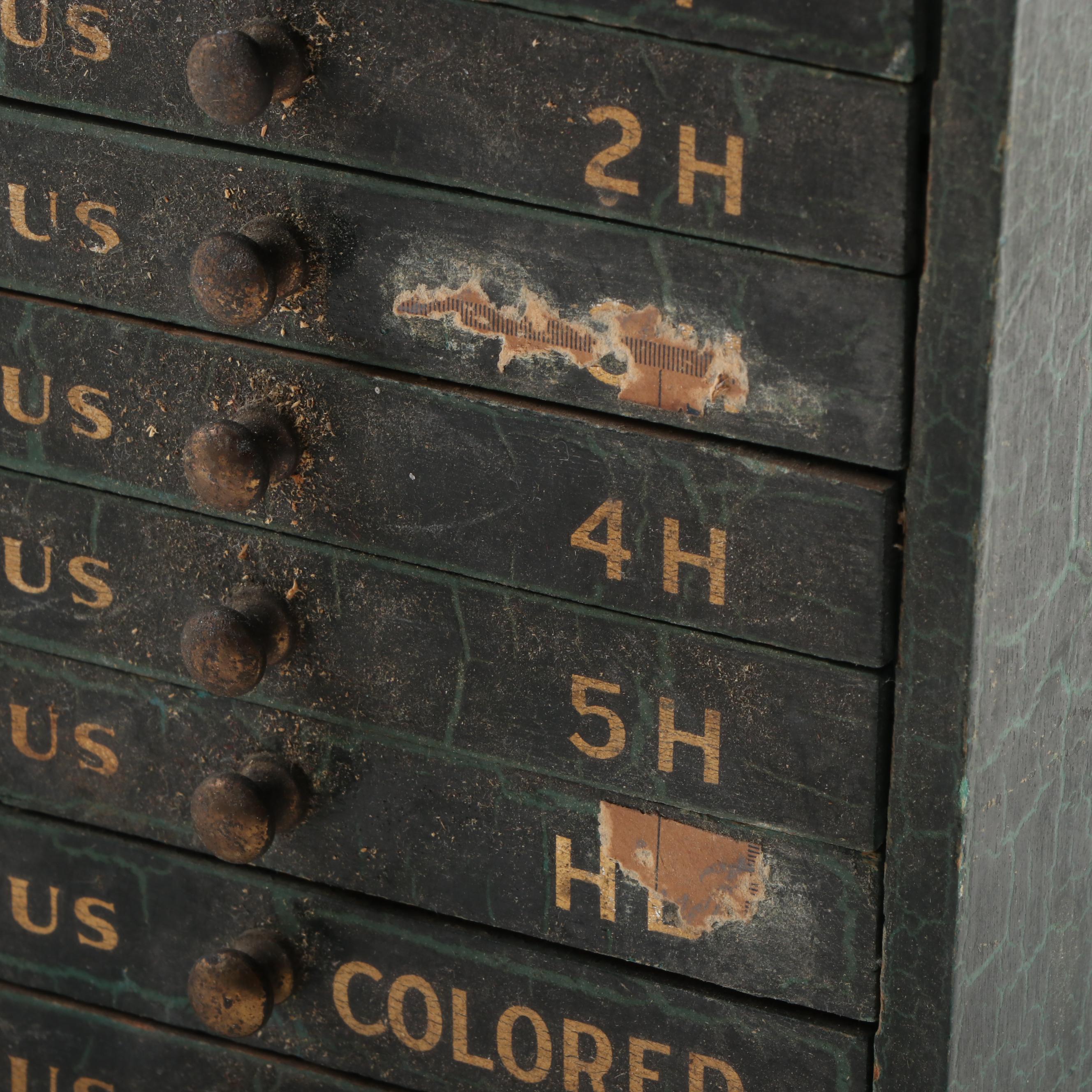 Venus Drawing Pencils Wooden Display Case with 18 Drawers