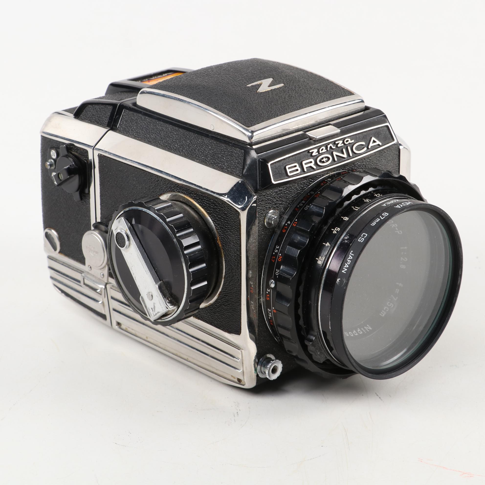 Zenza Bronica SLR Camera with Strap, Grip, Lens and Extra Film Back