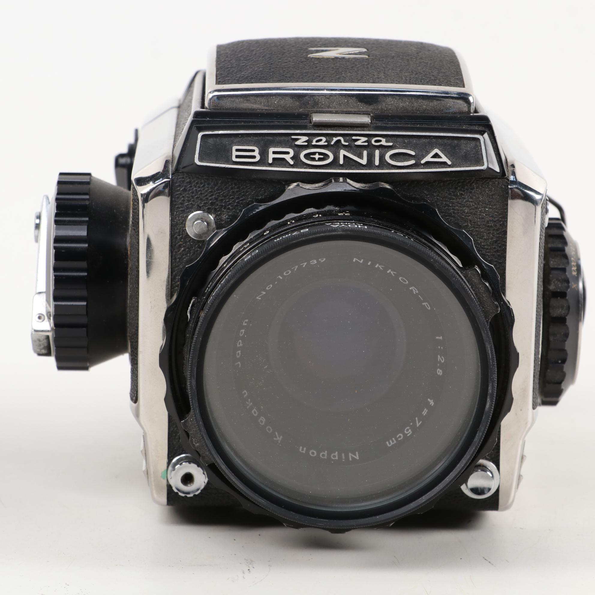 Zenza Bronica SLR Camera with Strap, Grip, Lens and Extra Film Back