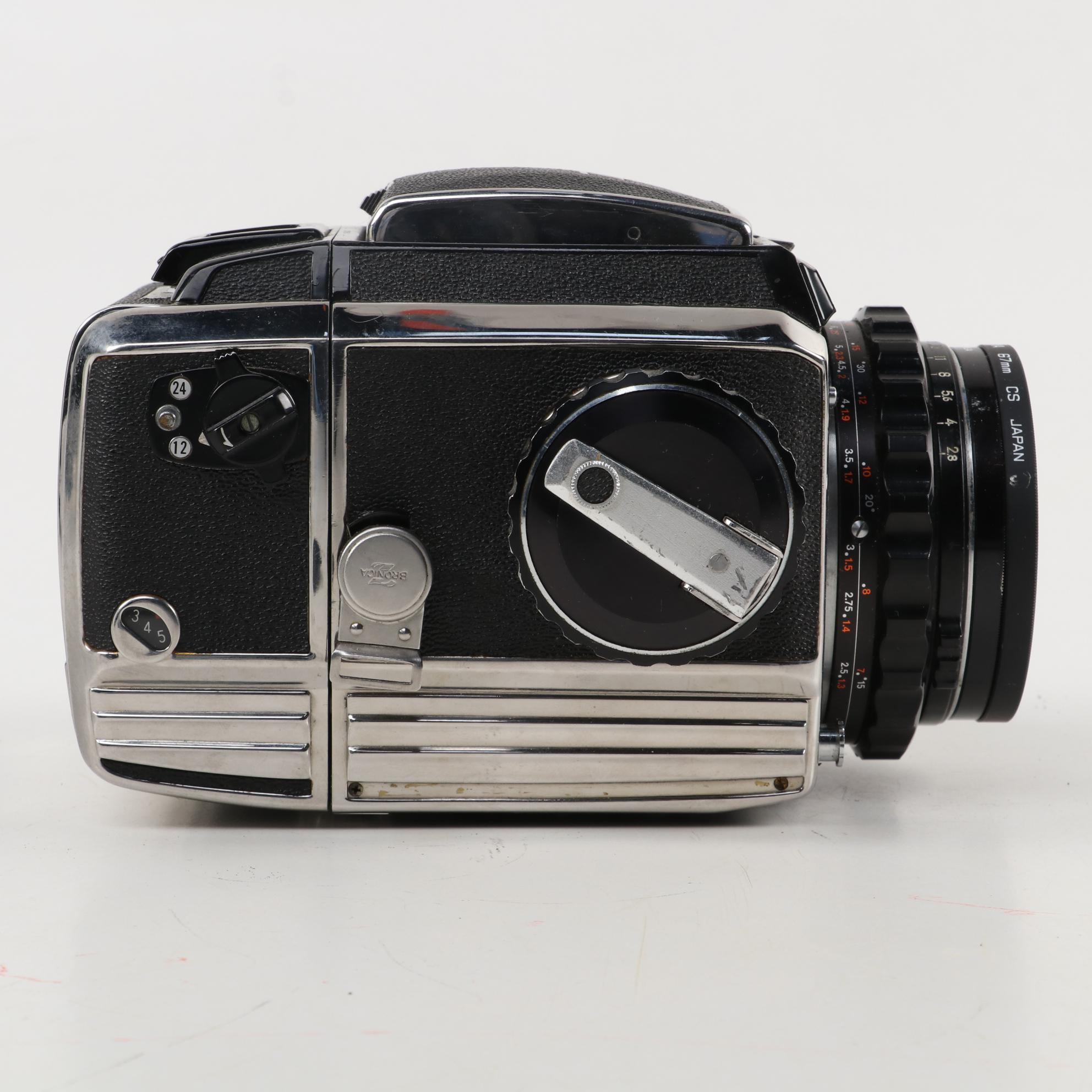 Zenza Bronica SLR Camera with Strap, Grip, Lens and Extra Film Back