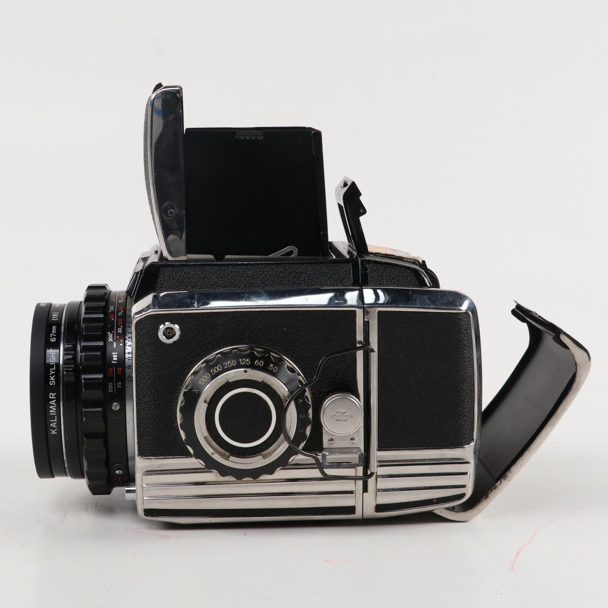 Zenza Bronica SLR Camera with Strap, Grip, Lens and Extra Film Back