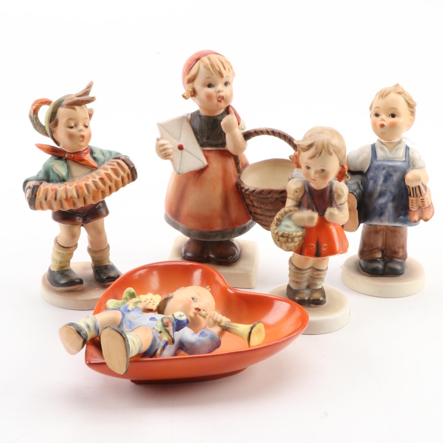Goebel "Boots", "School Girl" and Other Porcelain Figurines