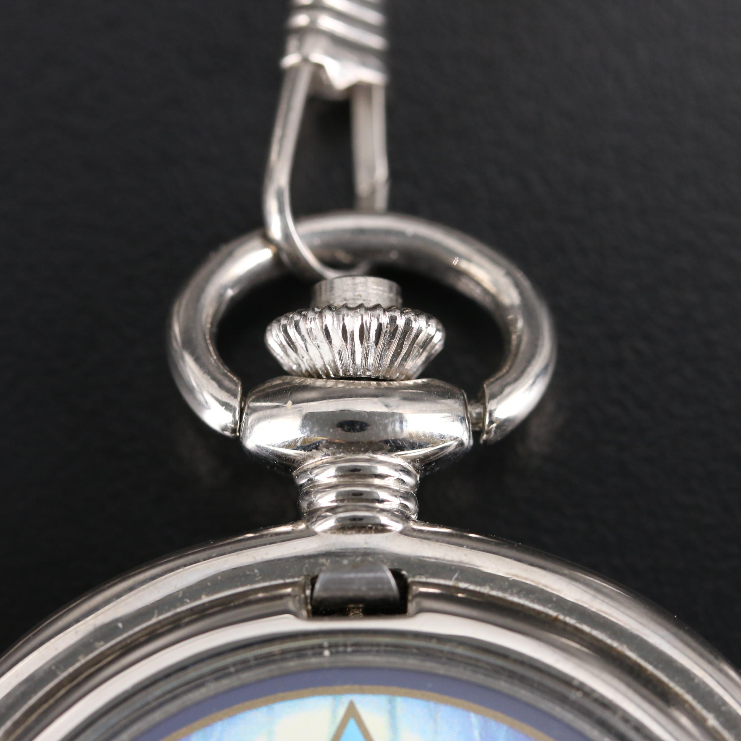 Franklin Mint Wolf Design Pocket Watch