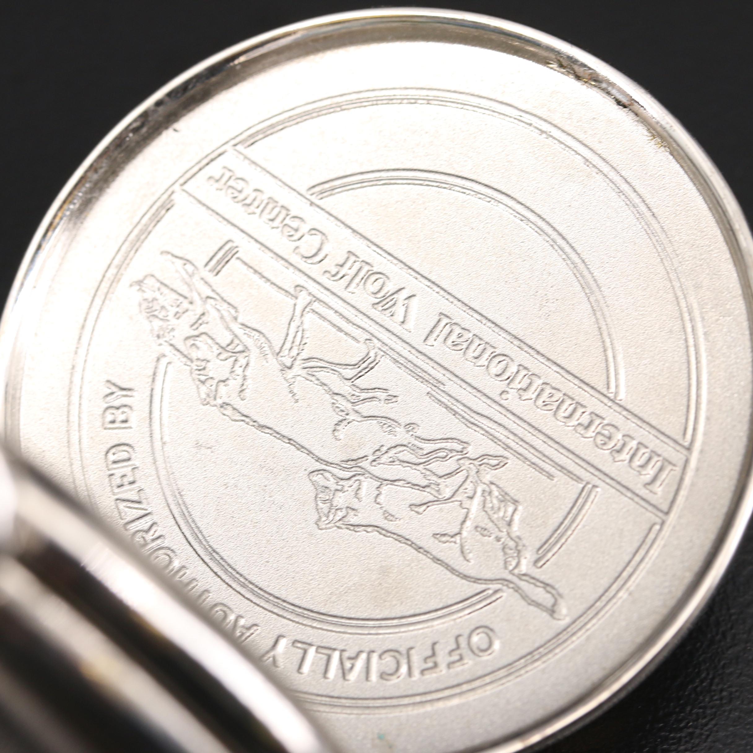 Franklin Mint Wolf Design Pocket Watch